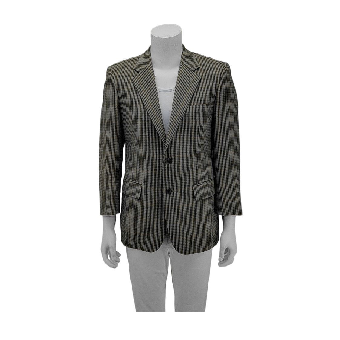 Burberry Burberry London Gray Checked Wool Blazer 38R Size 38R - 1 Thumbnail