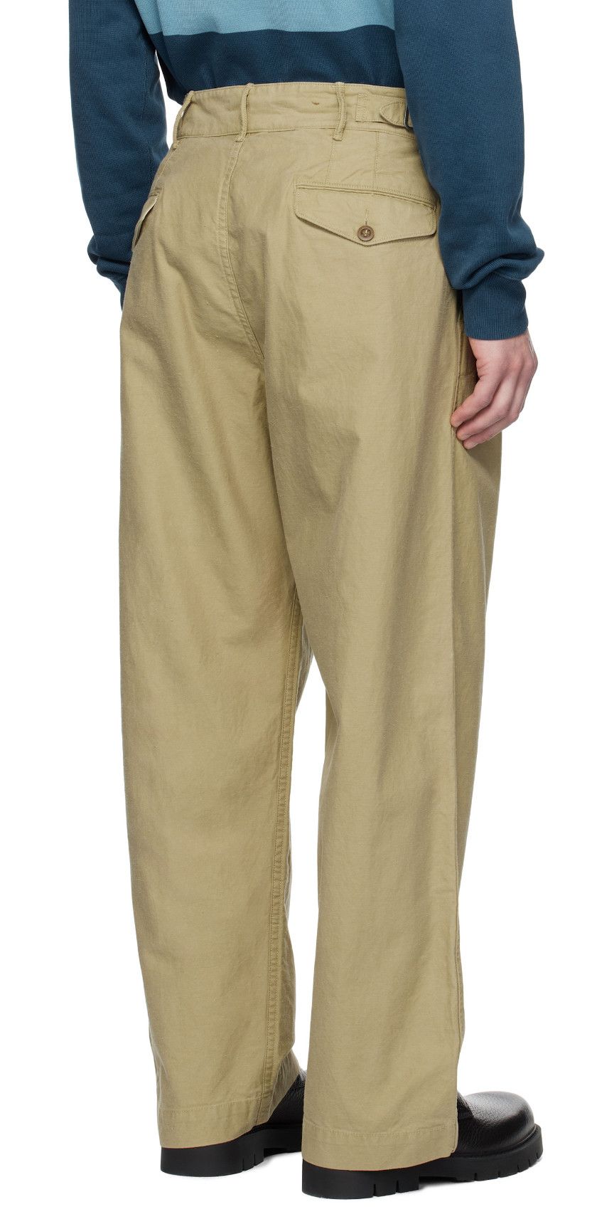 RRL Ralph Lauren Khaki Pleated Chino Trousers Size US 29 - 16 Thumbnail