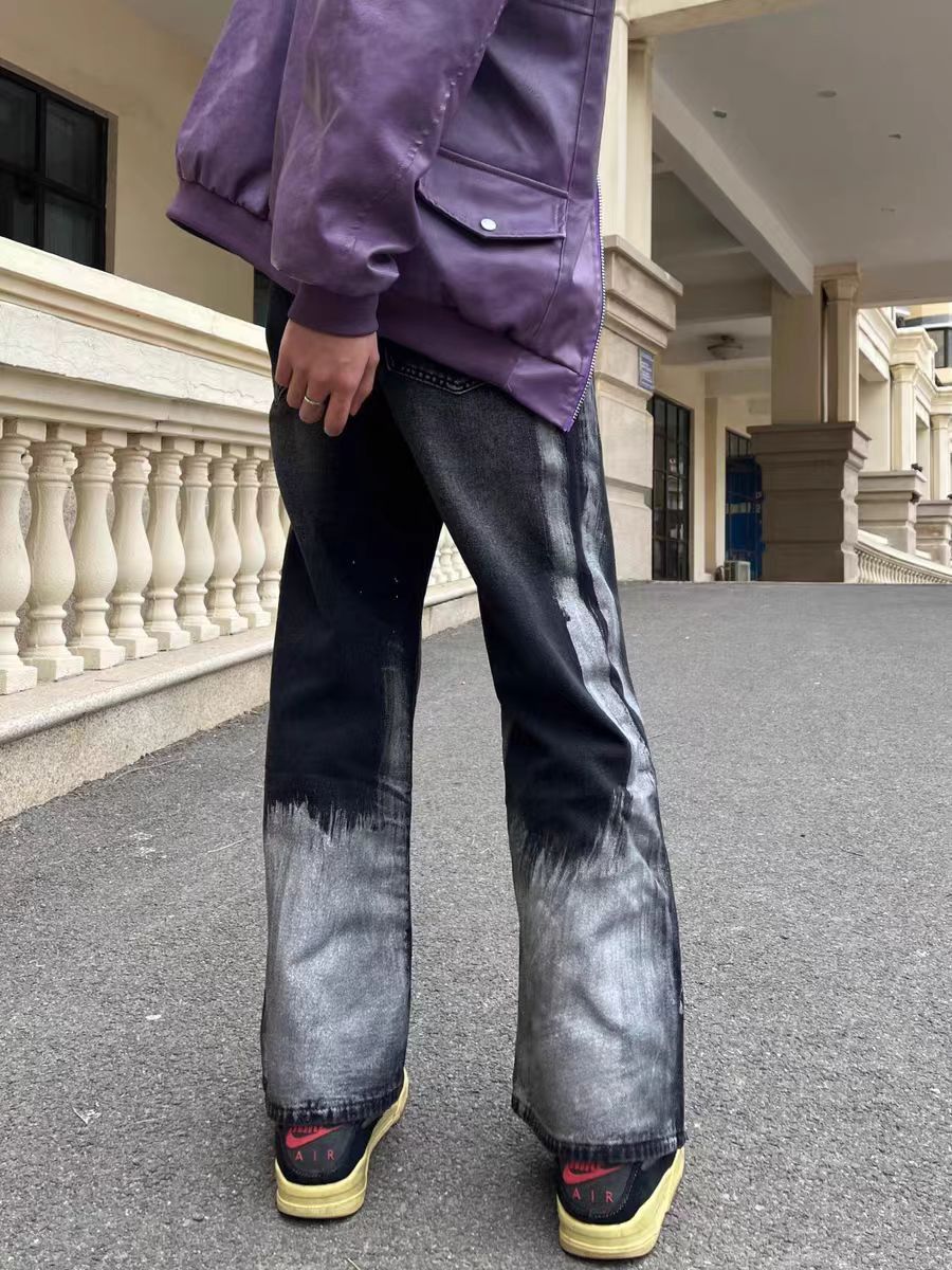 Japanese Brand × Vintage Street Hip Hop Washed Loose Micro Flare Jeans Size 32 Size US 32 / EU 48 - 3 Thumbnail
