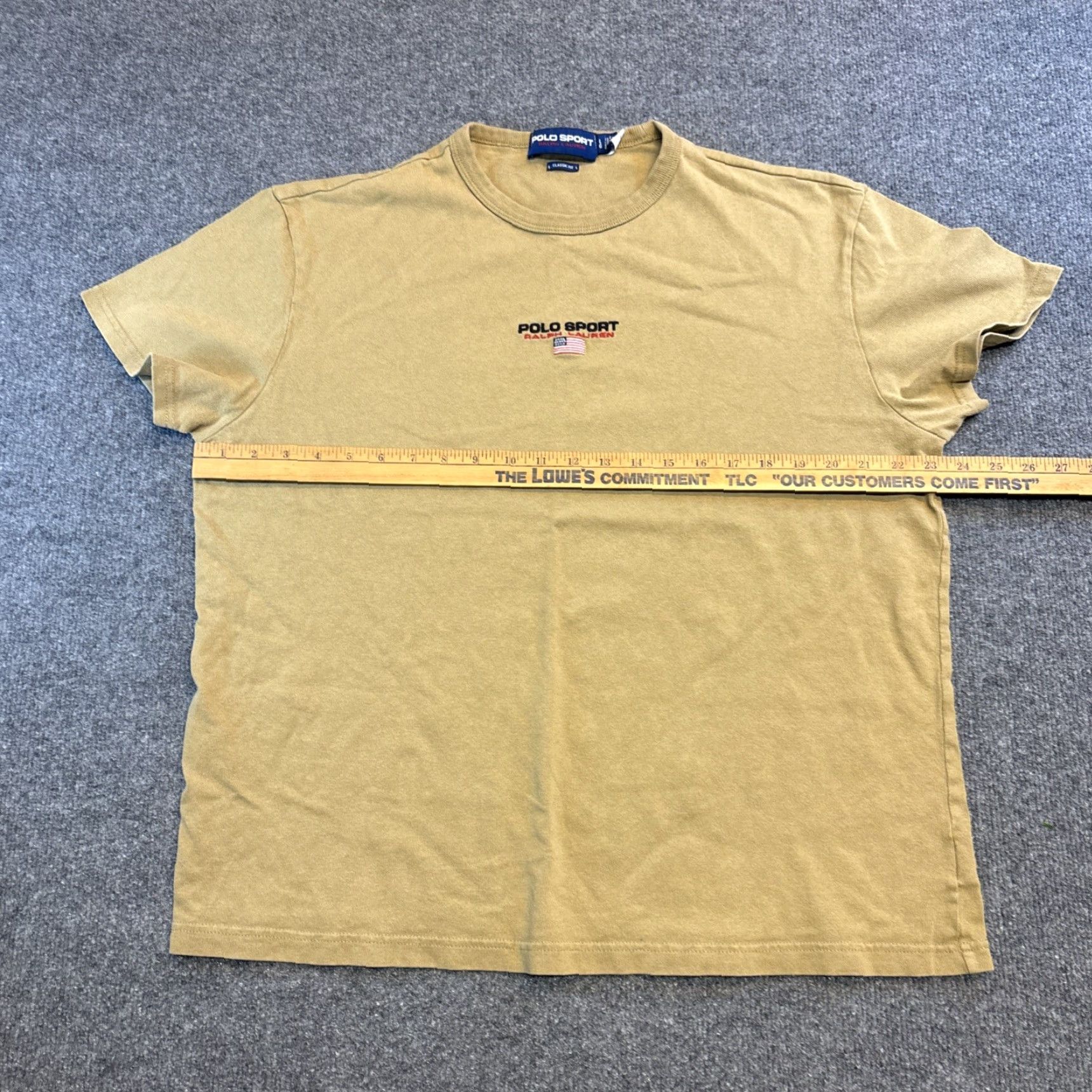 Vintage VTG Polo Sport Ralph Lauren 1992 Logo USA Flag Tee Brown Shirt L Womens Classic Fit T-Shirt Size L / US 10 / IT 46 - 4 Thumbnail