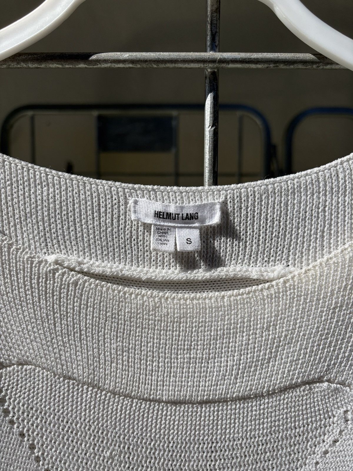 Helmut Lang Helmut Lang white knitted blouse Size S / US 4 / IT 40 - 2 Thumbnail