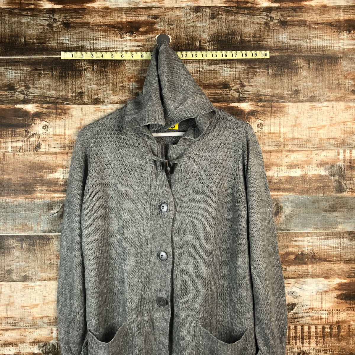 Homespun Knitwear Shoo La Reu Grey cardigan Knitwear #A2222 Size US L / EU 52-54 / 3 - 2 Thumbnail