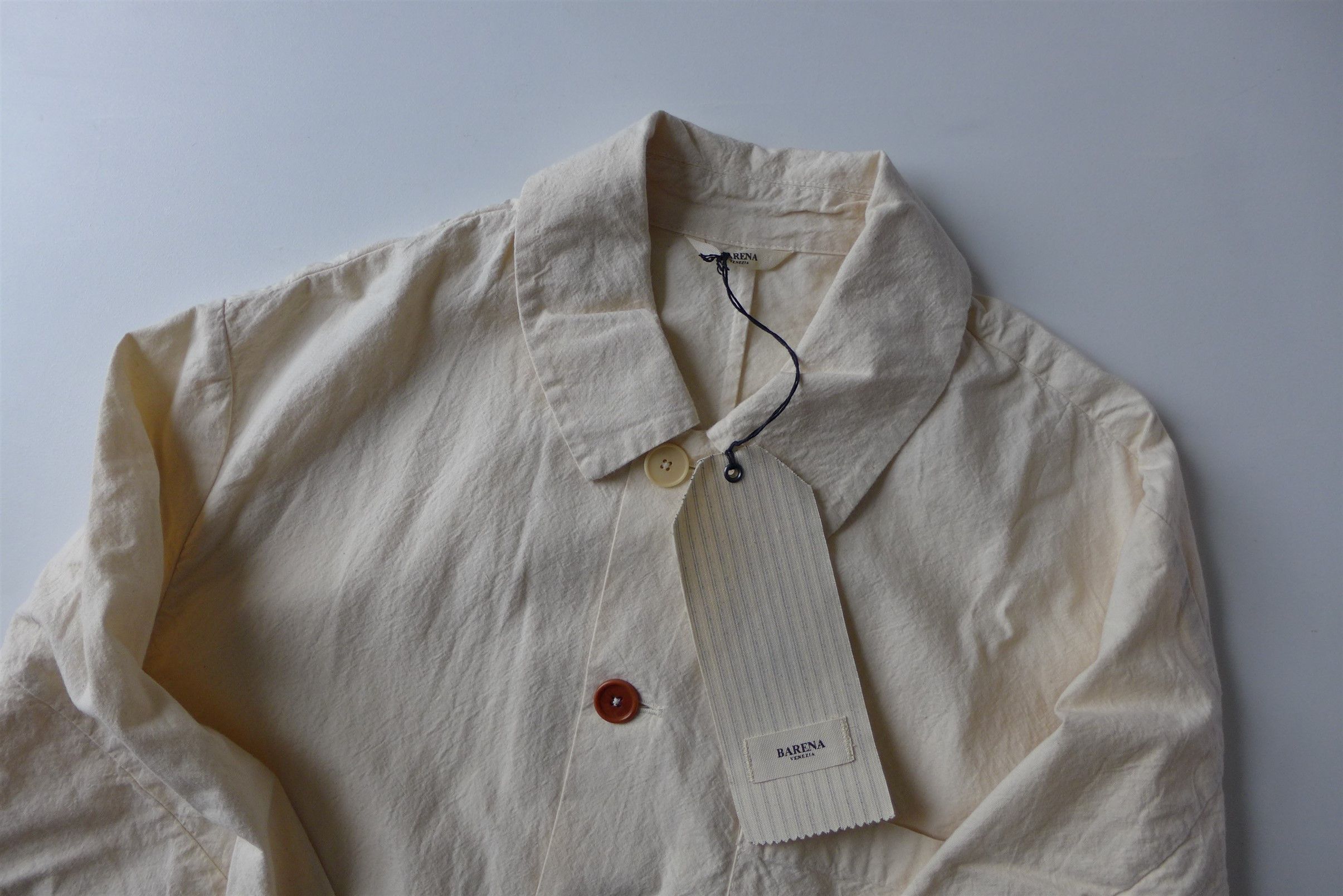 Barena Barena Oversized Stae Garzoto Overshirt - Ecru Cotton Size US XL / EU 56 / 4 - 12 Thumbnail