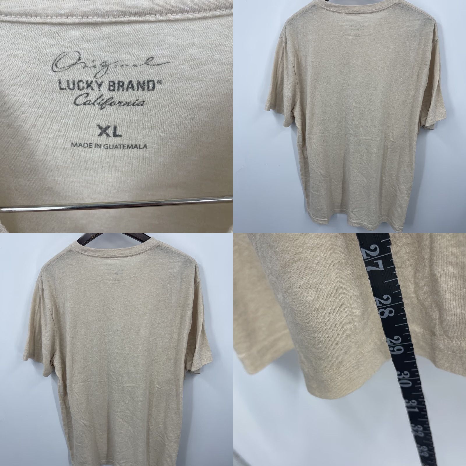 Lucky Brand VINTAGE Lucky Brand Men’s T-Shirt Short Sleeve Crew Neck Motorcycle Graphic Fall Summer Spring Winter Big & Tall XL Beige Casual Men Size US XL / EU 56 / 4 - 8 Thumbnail