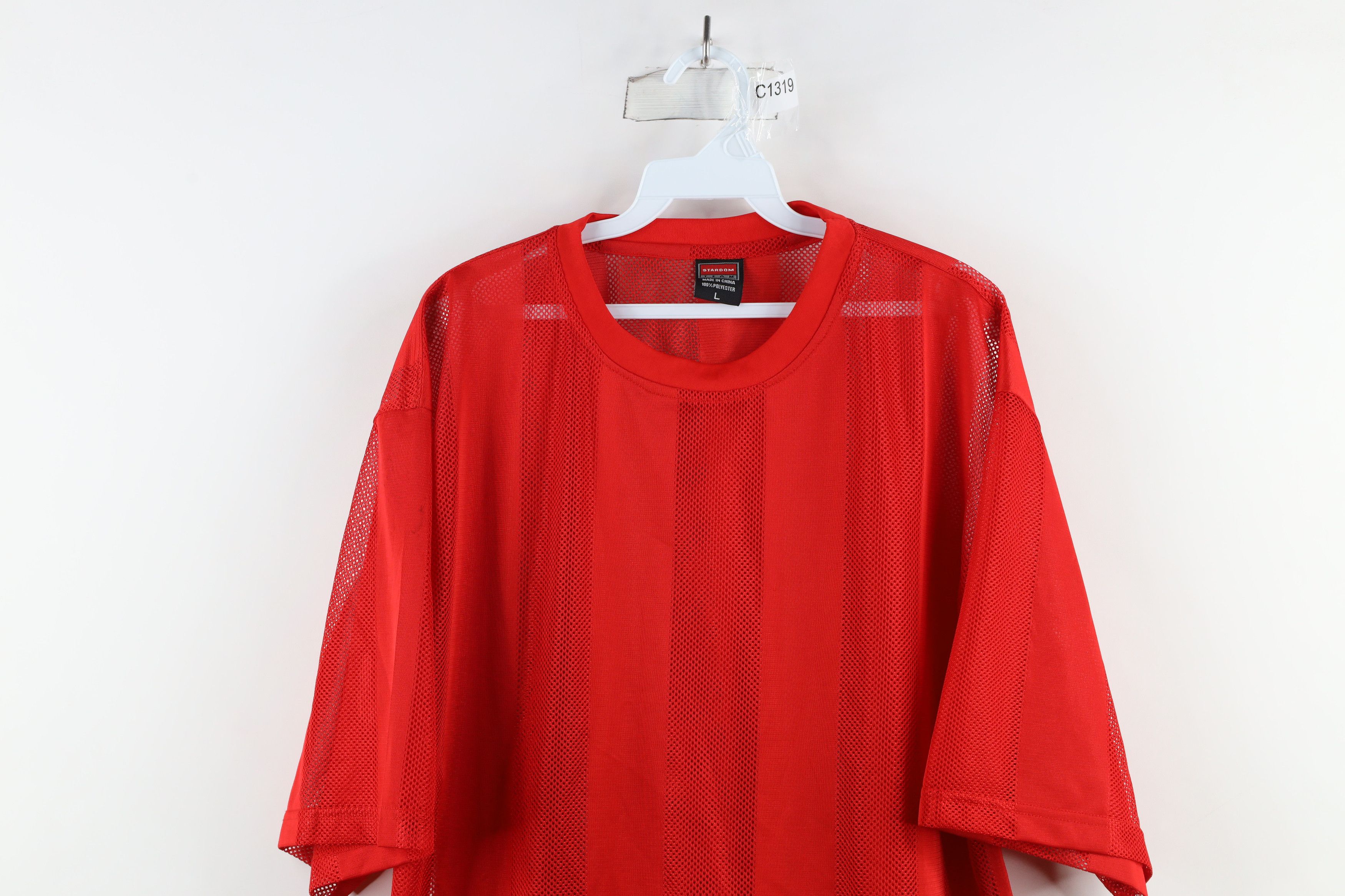 Vintage Vintage 90s Streetwear Fit Mesh See Through T-Shirt Red Size US L / EU 52-54 / 3 - 2 Thumbnail