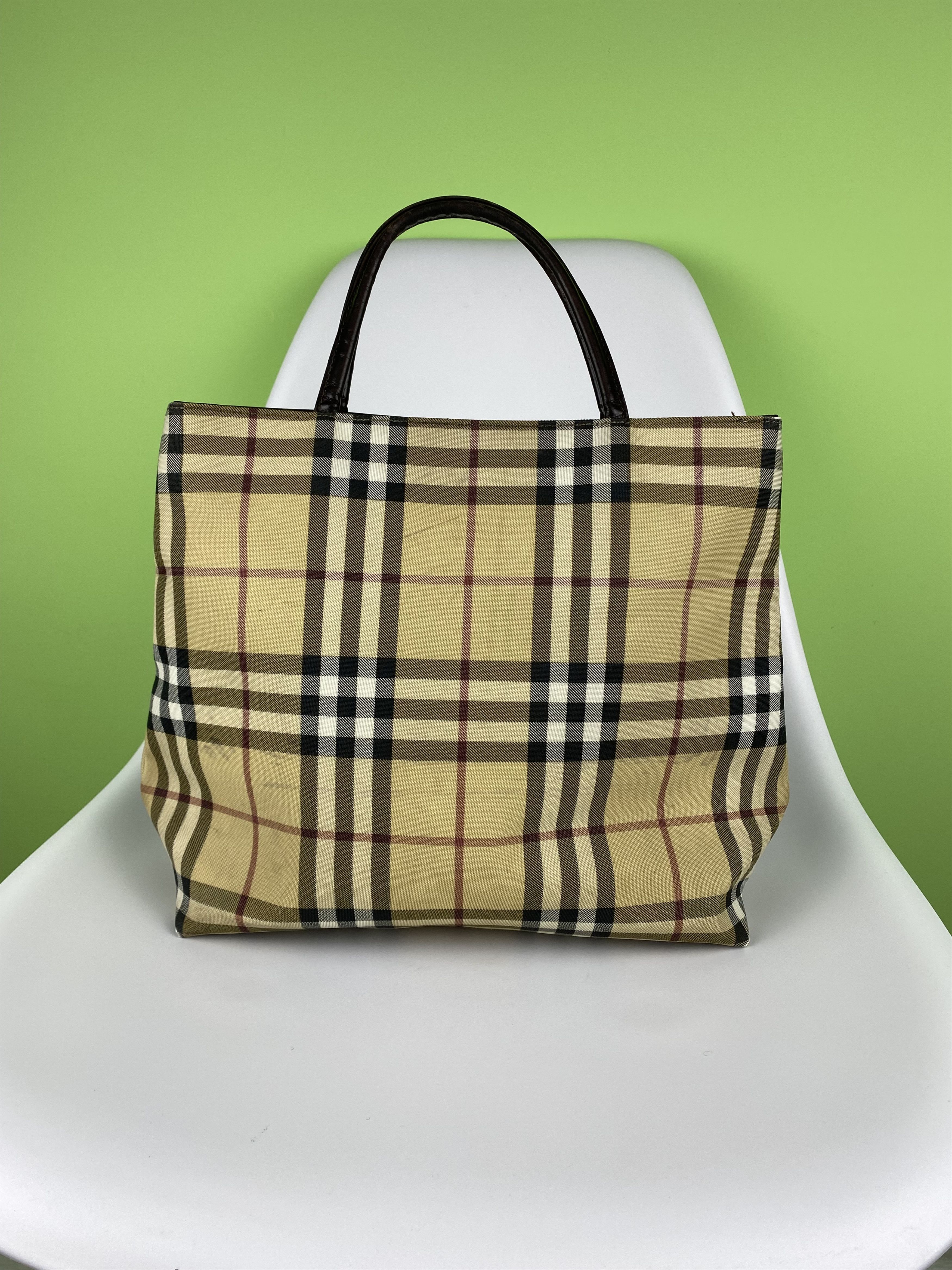 Burberry Burberry London Beige Nova Check Coated Canvas Tote Bag Size ONE SIZE - 5 Thumbnail