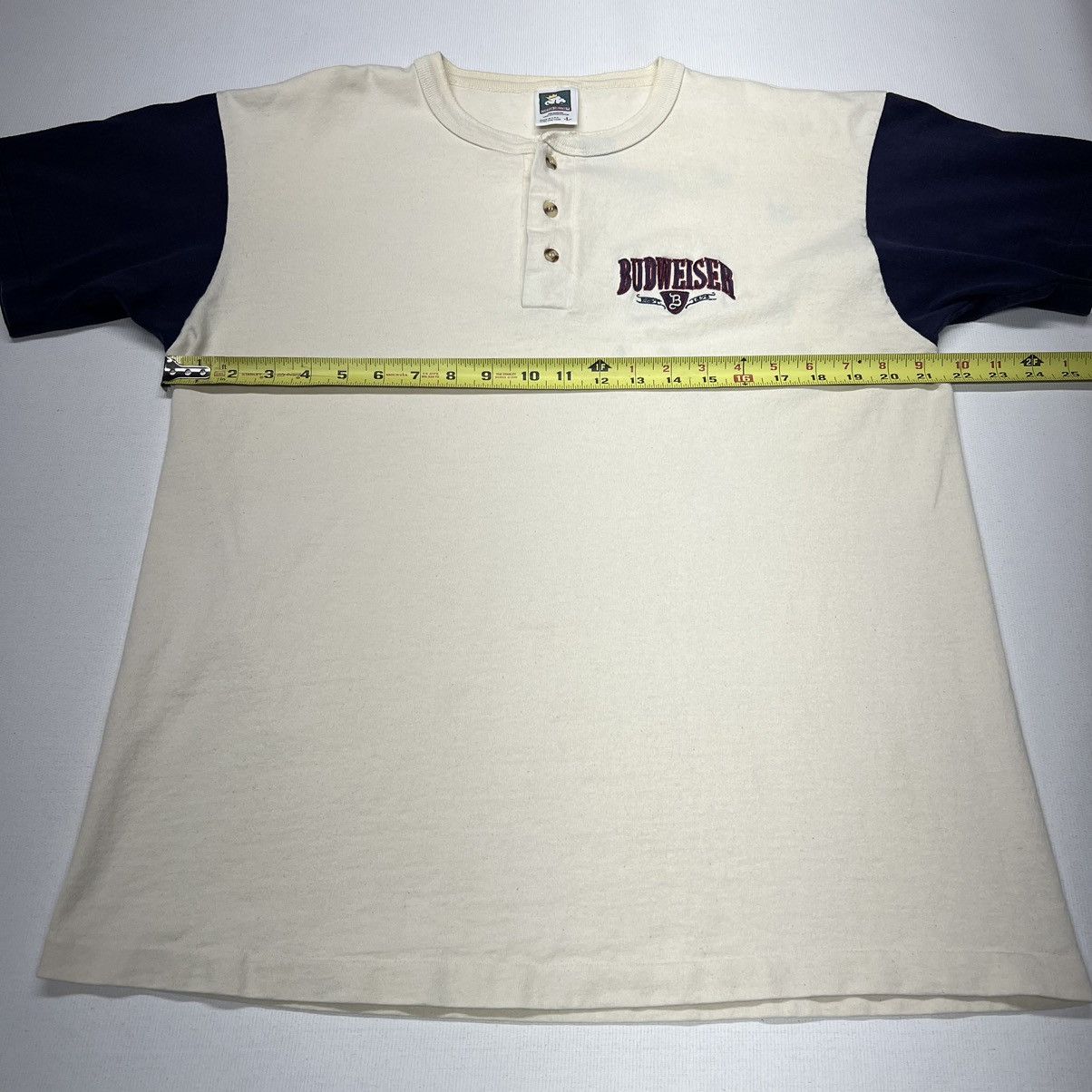 Budweiser × Vintage Budweiser Tee Shirt Henley Button Alcohol Beer Bar Promo Size US L / EU 52-54 / 3 - 19 Thumbnail