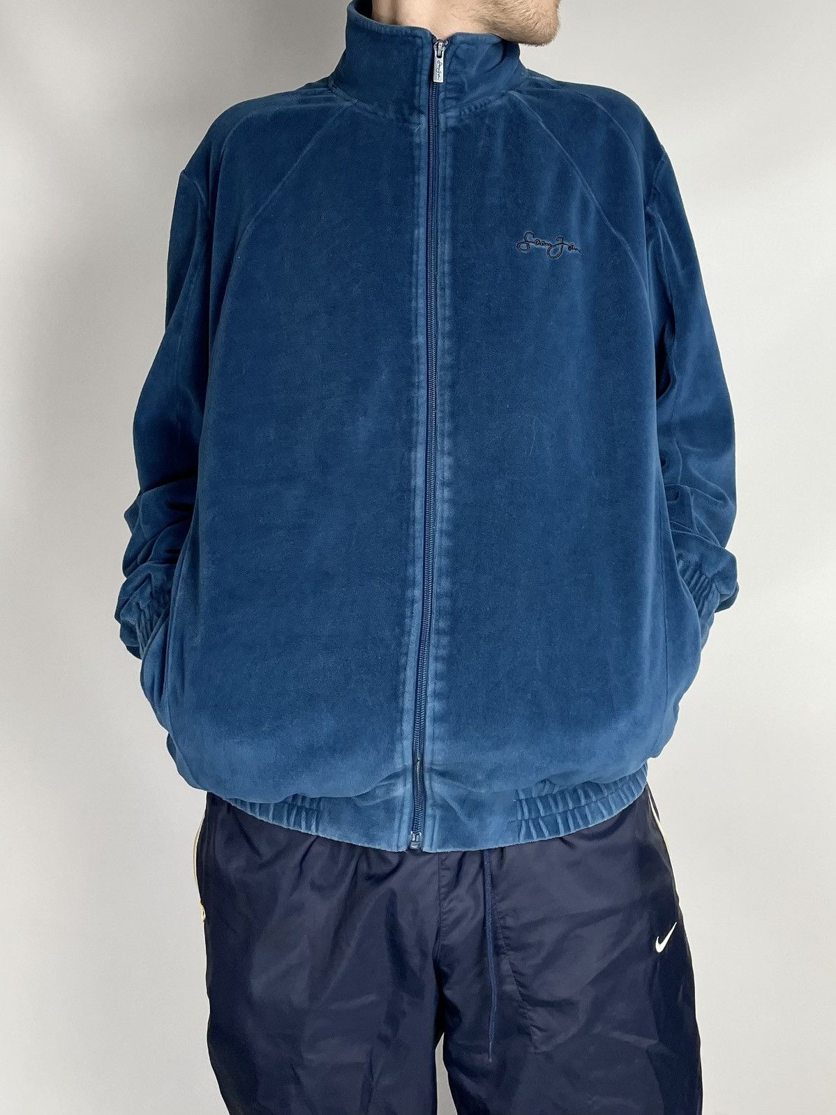 Sean John Sean John ( Size XL ) Blue Velour zip up Sweatshirt Pullover Size US XL / EU 56 / 4 - 5 Thumbnail