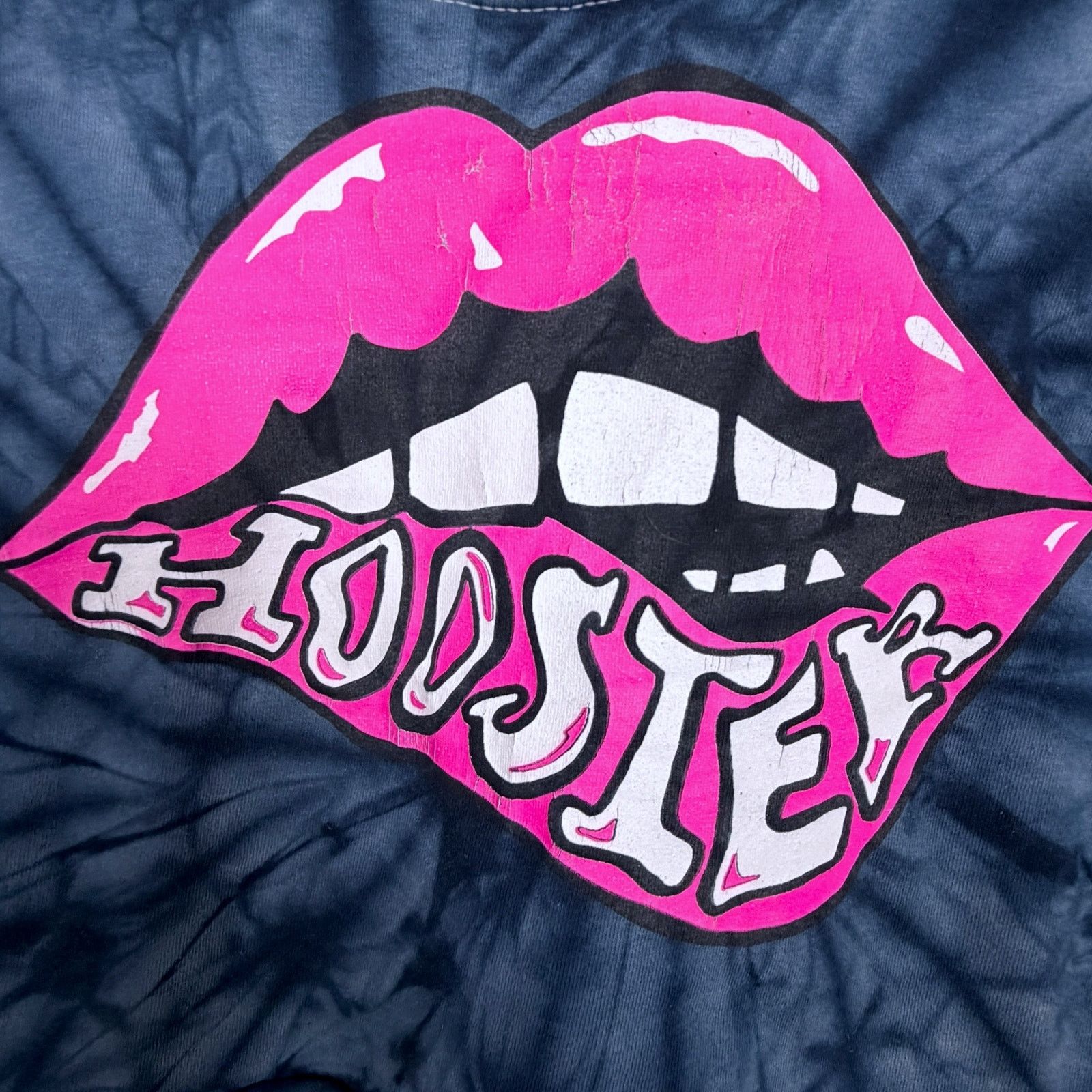 Other Hoosier Biting Lip Women Medium Blue Cropped Tie-Dye T-Shirt Size M / US 6-8 / IT 42-44 - 3 Thumbnail