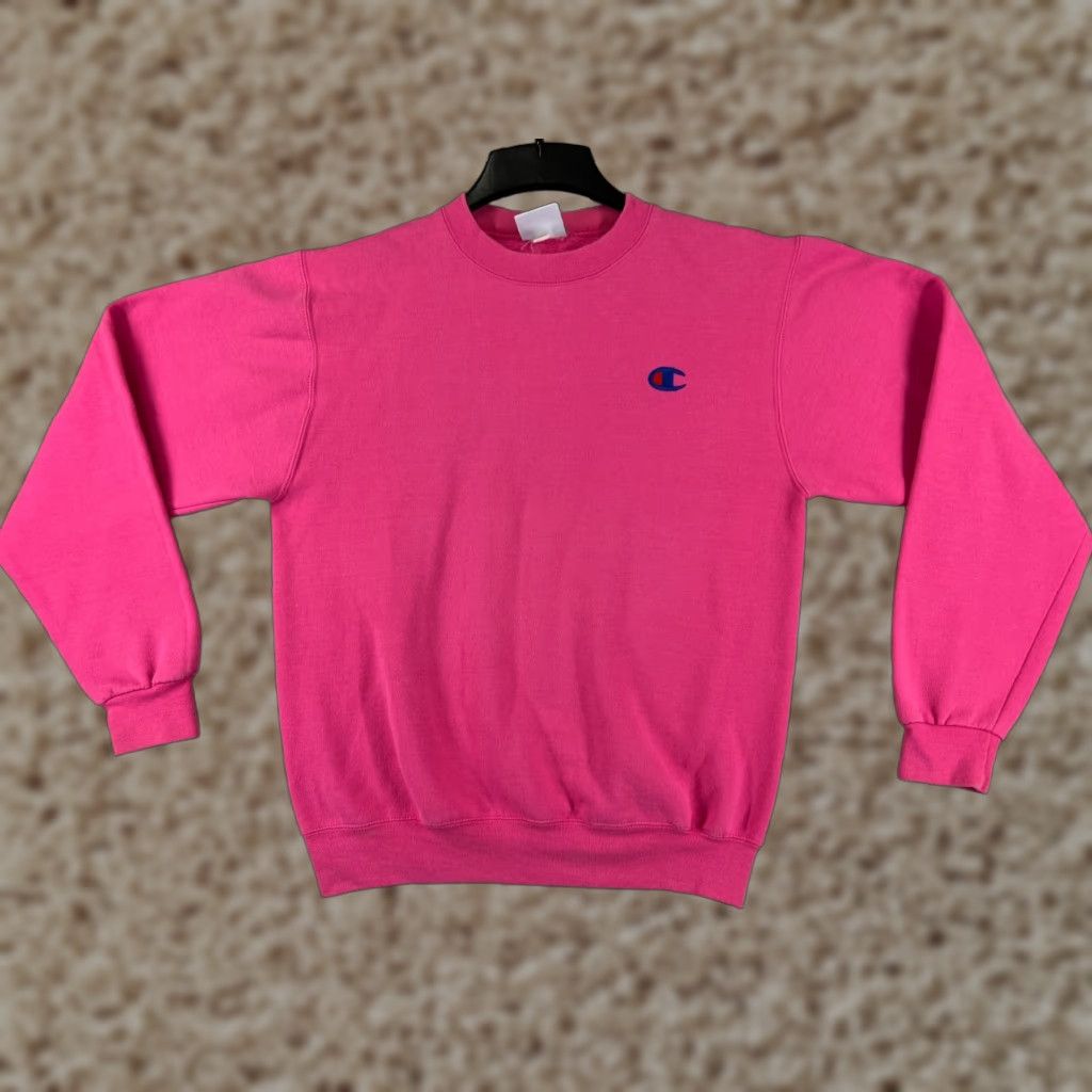 Champion Champion Sweatshirt Adult Small Pink Embroidered Long Sleeve Pullover Crew Neck Shirt Men Size US S / EU 44-46 / 1 - 1 Thumbnail