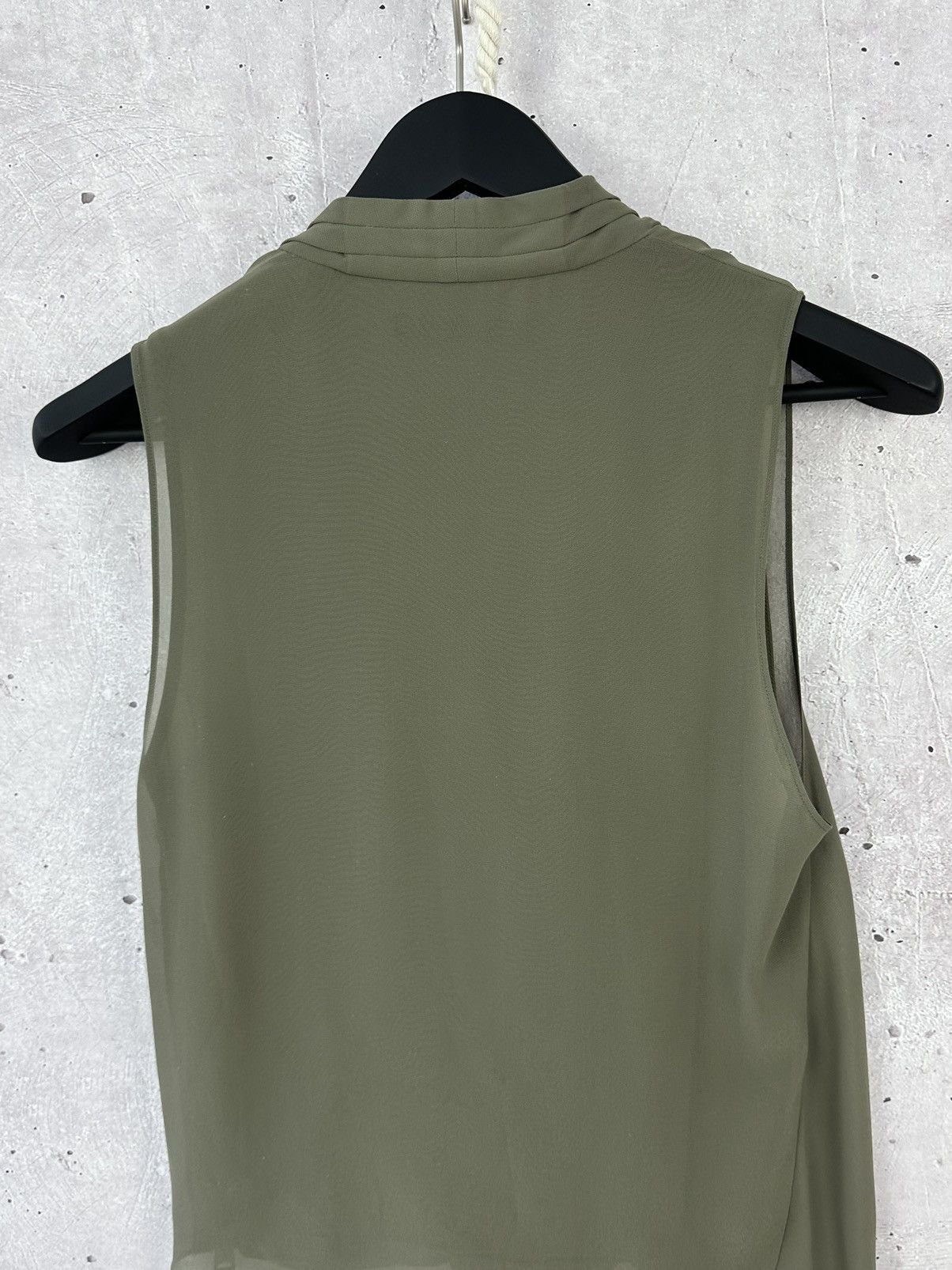 Allsaints × Designer Allsaints Abi Vik Khaki Asymmetrical Viscose Blouse Top Size S / US 4 / IT 40 - 6 Thumbnail
