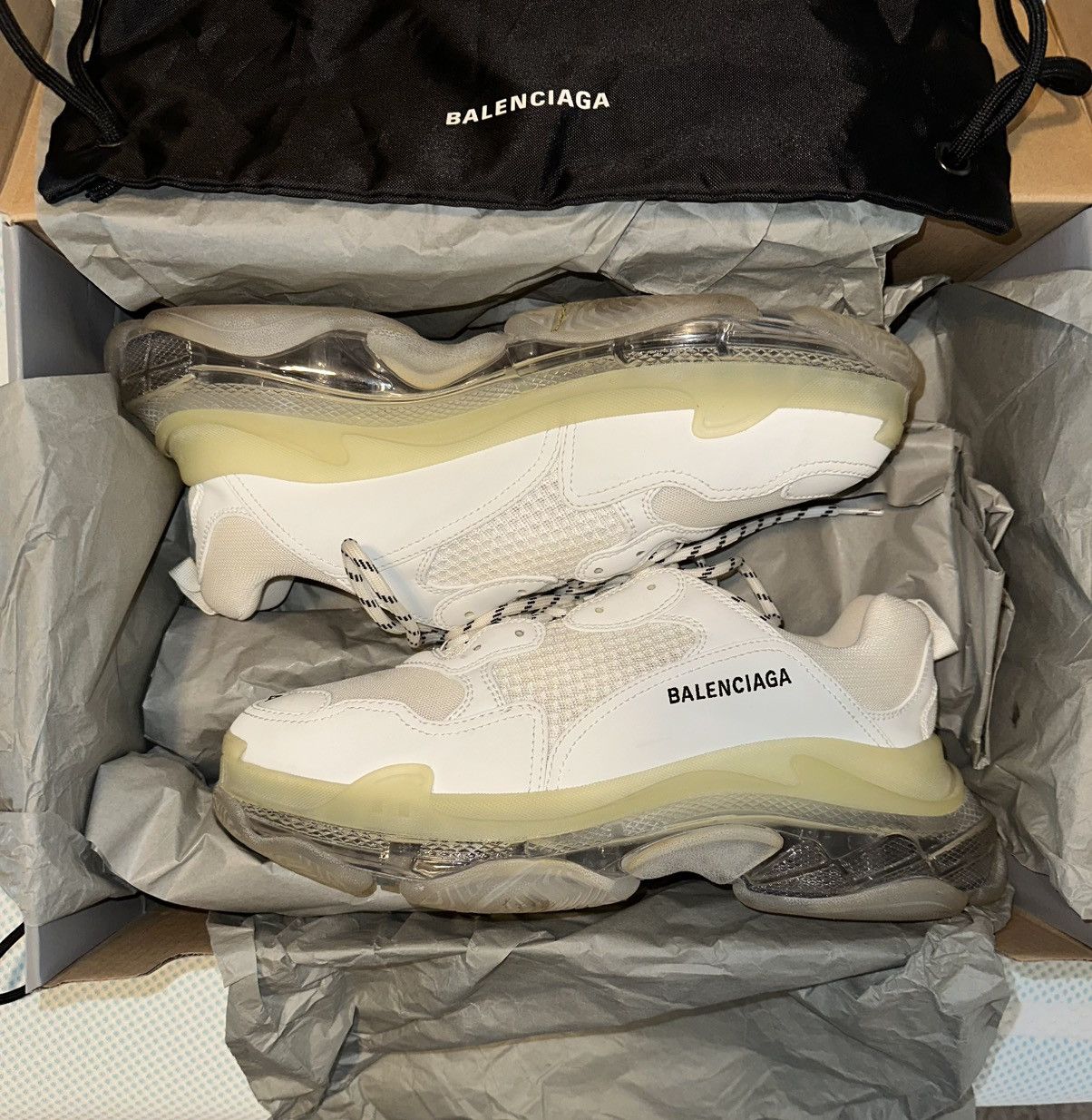 Balenciaga Balenciaga Triple S Clear Sole White Cream Size 44 (OG All) Size US 11 / EU 44 - 1 Thumbnail