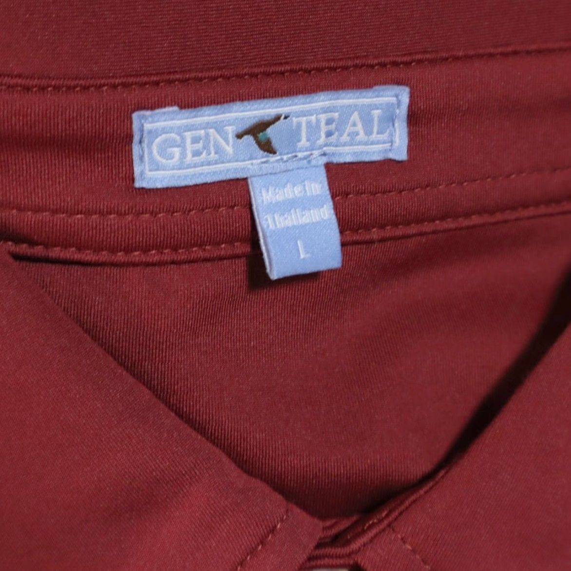 Vintage Genteal Genteal Stretch Polyester Solid Polo Shirt Maroon Men's L Shirt Polo Mens Maroon L Genteal Stretch Polyester Solid Polo Shirt Size US L / EU 52-54 / 3 - 5 Thumbnail