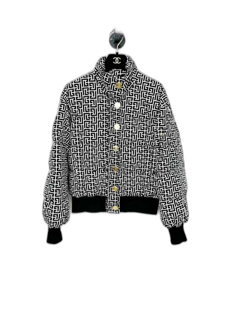 Balmain Black and White Balmain Puffer Jacket Size XS / US 0-2 / IT 36-38 - 1 Thumbnail