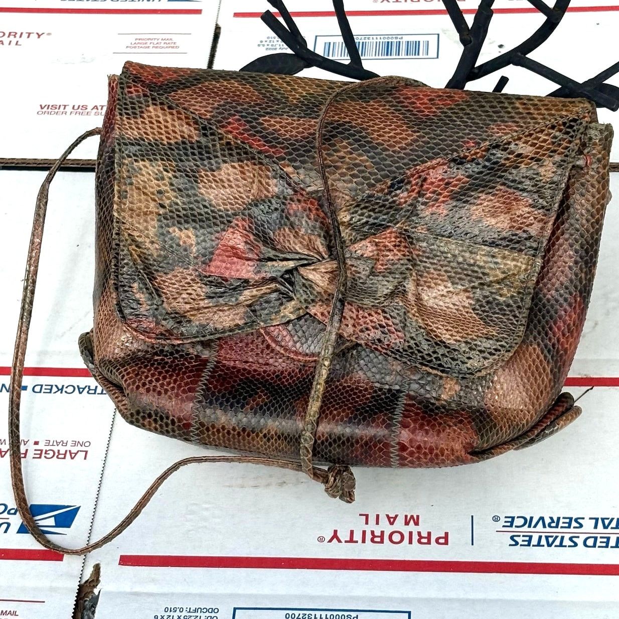Other Vintage Brown Faux Snakeskin Purse Size ONE SIZE - 1 Thumbnail