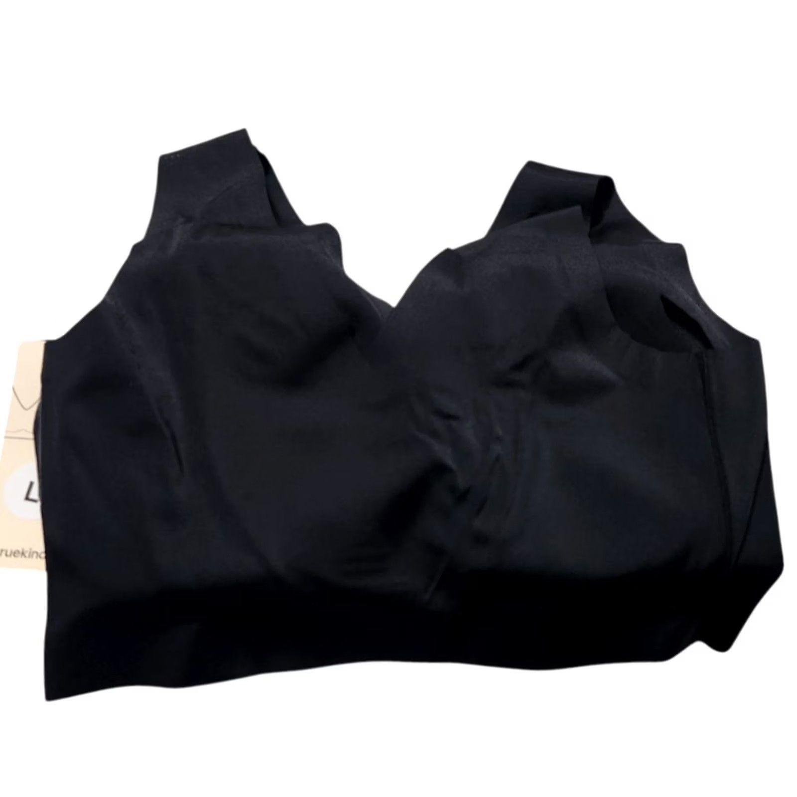 Vintage Truekind Womens Bralette Shirt? No, Bra: V-Neck Wireless Black L Everyday Comfort Size ONE SIZE - 2 Thumbnail