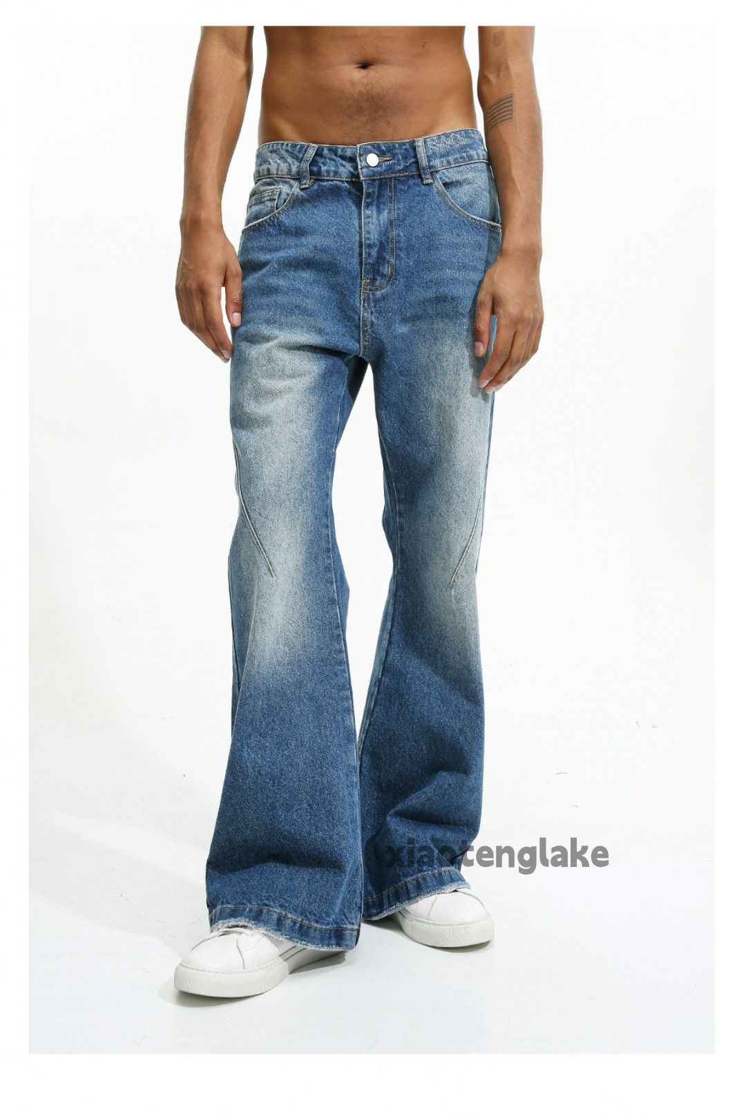 Jean × Vintage washed faded dance disco punk yuppie bootcut flared jeans Size US 30 / EU 46 - 4 Thumbnail