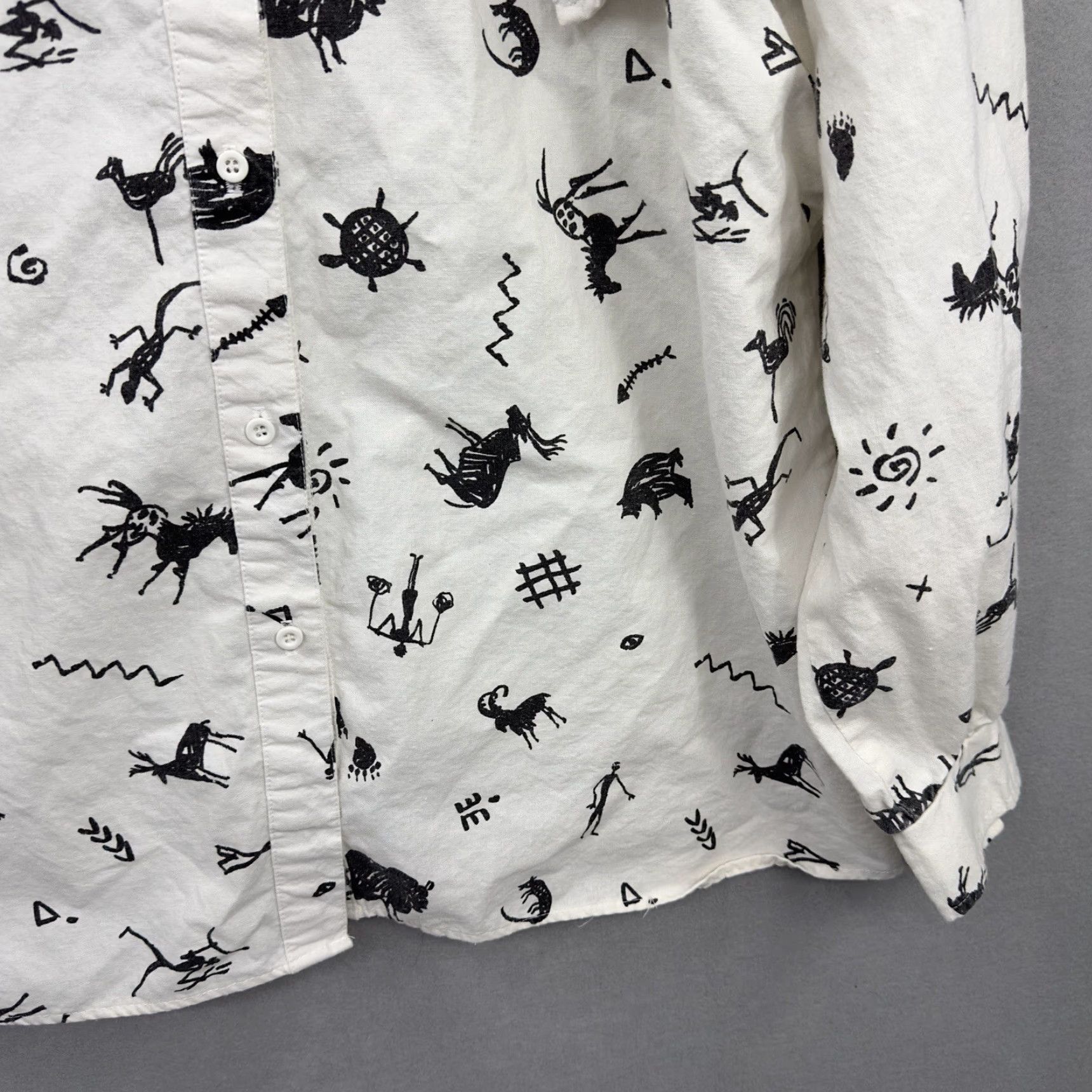 Roper VINTAGE Roper Western Shirt Womens M/L Ivory Graphic Yoke Flap Cowgirl Read Size M / US 6-8 / IT 42-44 - 4 Thumbnail