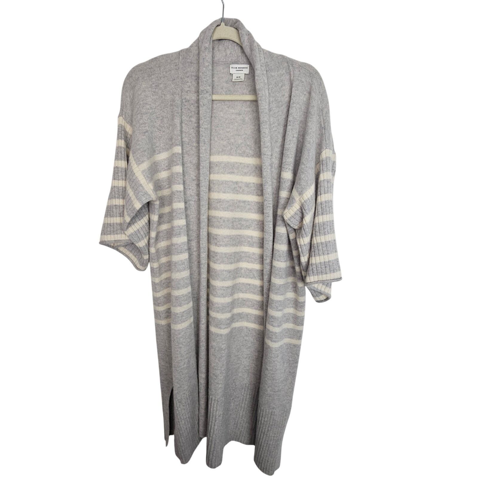 Club Monaco Sweater Cardigan Striped Cashmere Sweater M