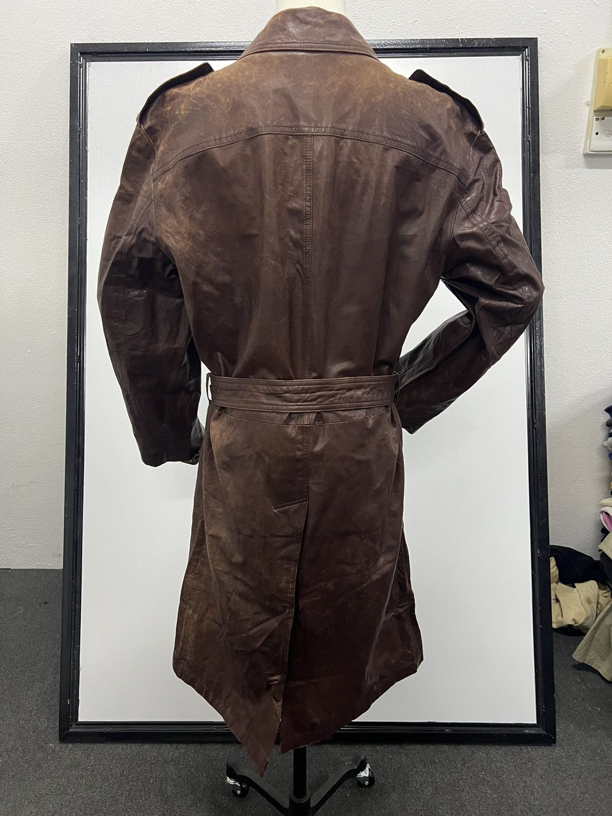 Other 🔥 LEATHER URBAN INTERMEZZO TRENCH COAT Size US S / EU 44-46 / 1 - 2 Thumbnail