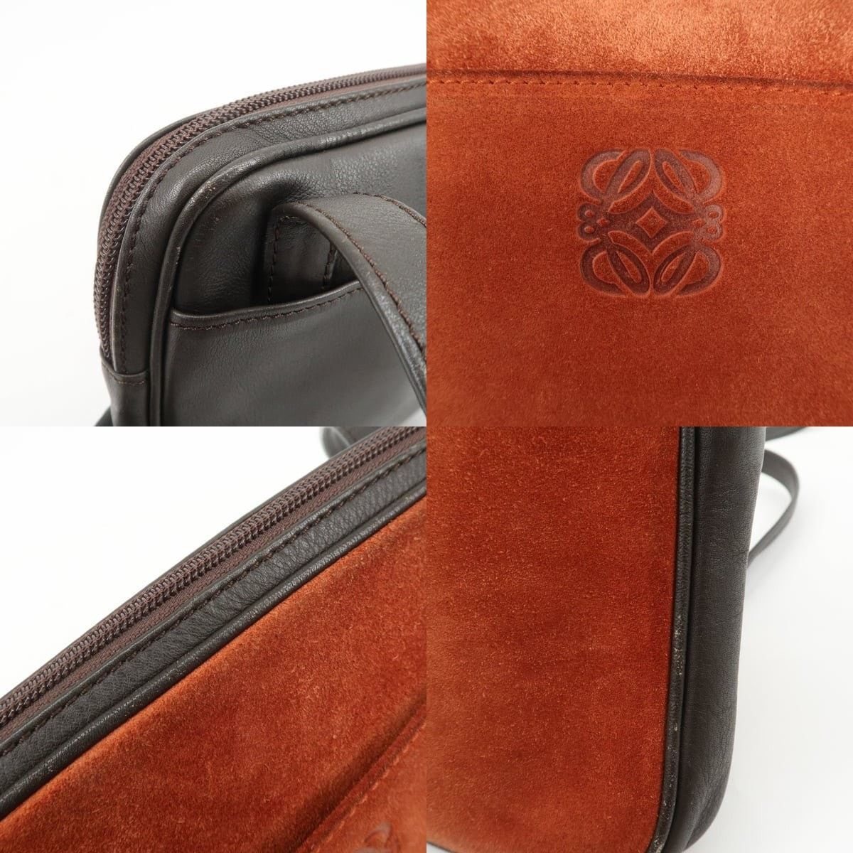 Loewe Loewe Anagram Suede Crossbody Bag Brown Size ONE SIZE - 6 Thumbnail
