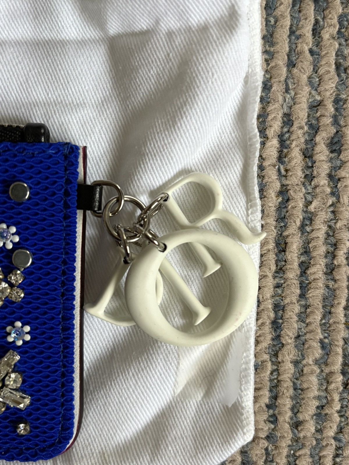 Dior Raf Simons Dior Blue Floral Embroidered Card Wallet Size ONE SIZE - 4 Thumbnail