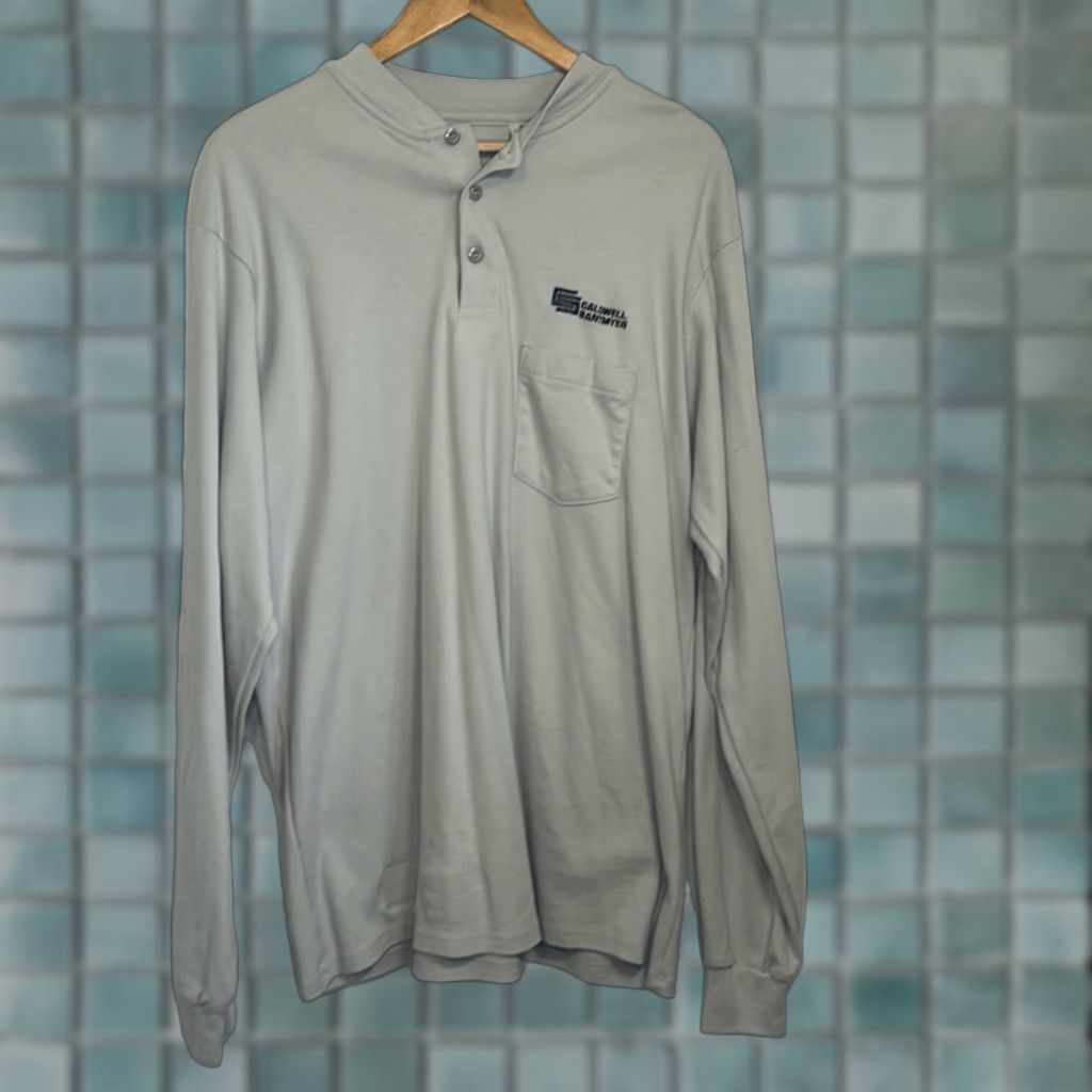 Vintage VINTAGE Bulwark Mens Flame Resistant Long Sleeve Gray Cotton Henley Shirt XL (SEL2GY) Mens Shirts Size US XL / EU 56 / 4 - 1 Thumbnail