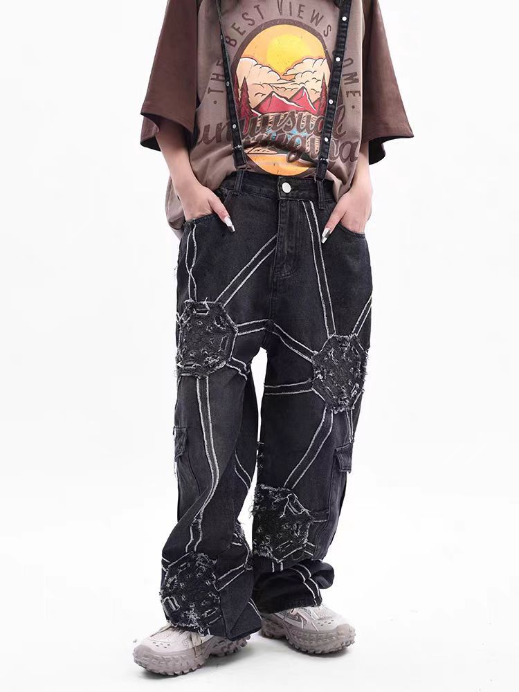 Japanese Brand × Jean West Coast Design Patch Washed Black Jeans Size US 30 / EU 46 - 1 Thumbnail