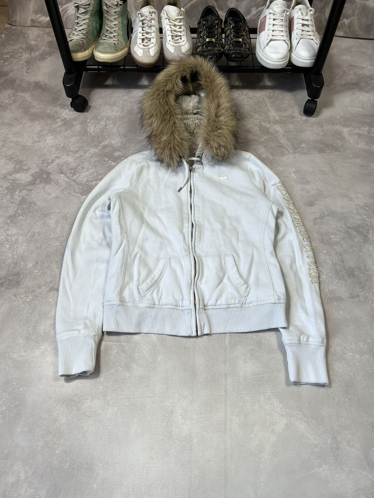 Abercrombie & Fitch Vintage IfSixWasNine Style Abercrombie Fitch Fur Hoodie Size M / US 6-8 / IT 42-44 - 2 Thumbnail