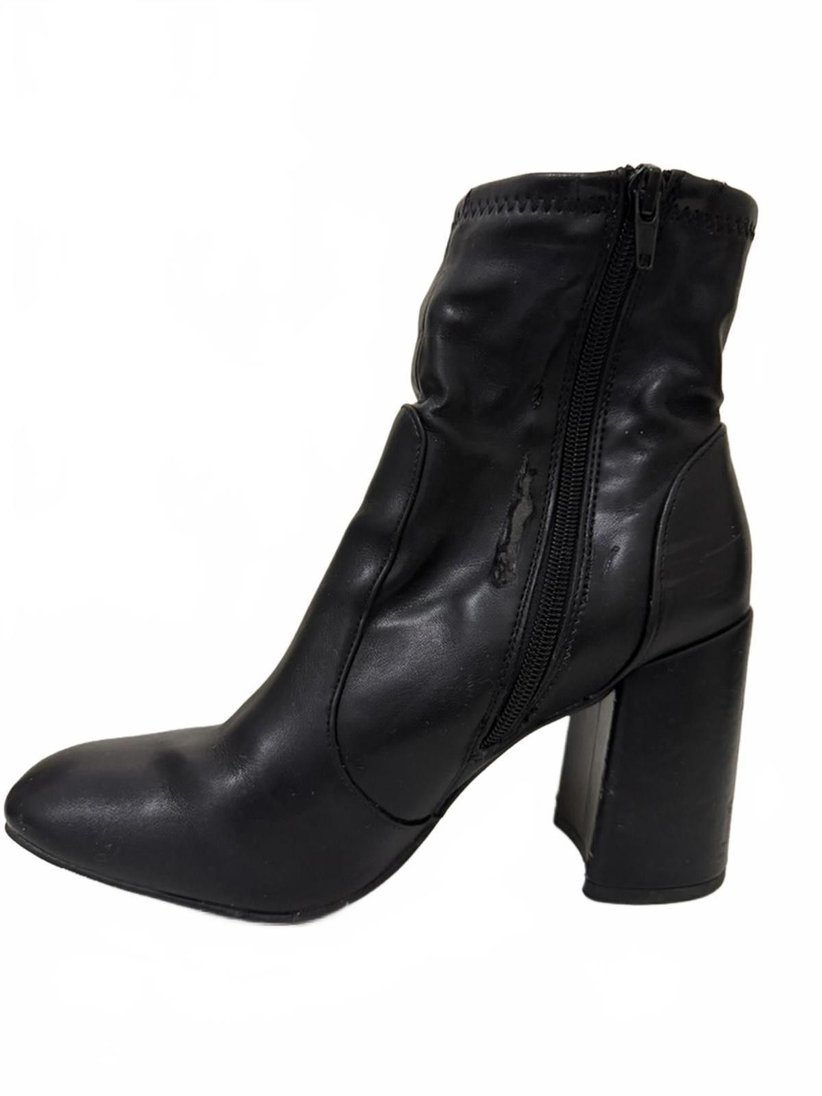 Unknown London Black Sock Boots with Block Heel Size US 8 / IT 38 - 3 Thumbnail