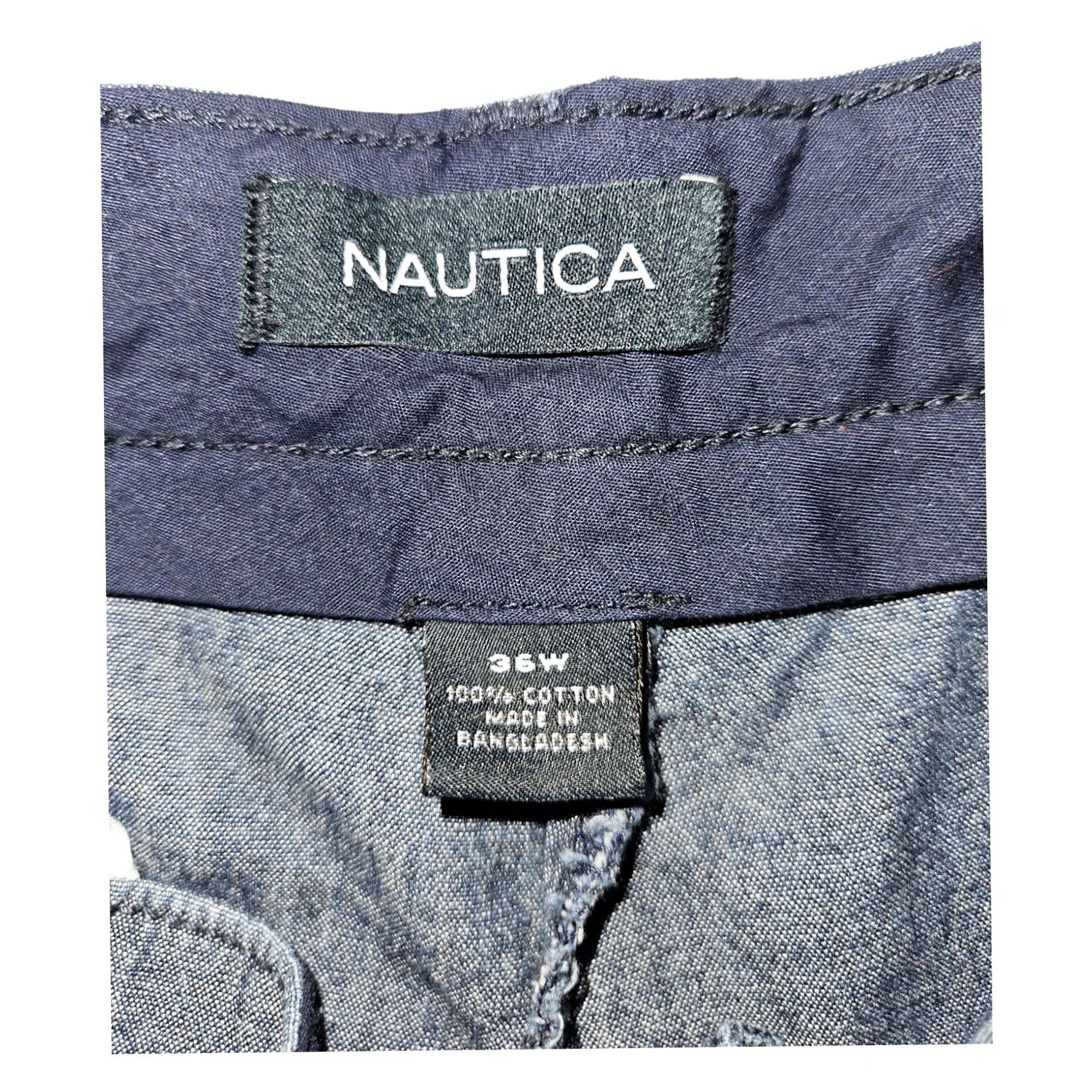 Nautica Nautica Chino Shorts Men's 36W Slim Fit Blue AOP Nautical Casual Vacation Jeans? Size US 36 / EU 52 - 2 Thumbnail