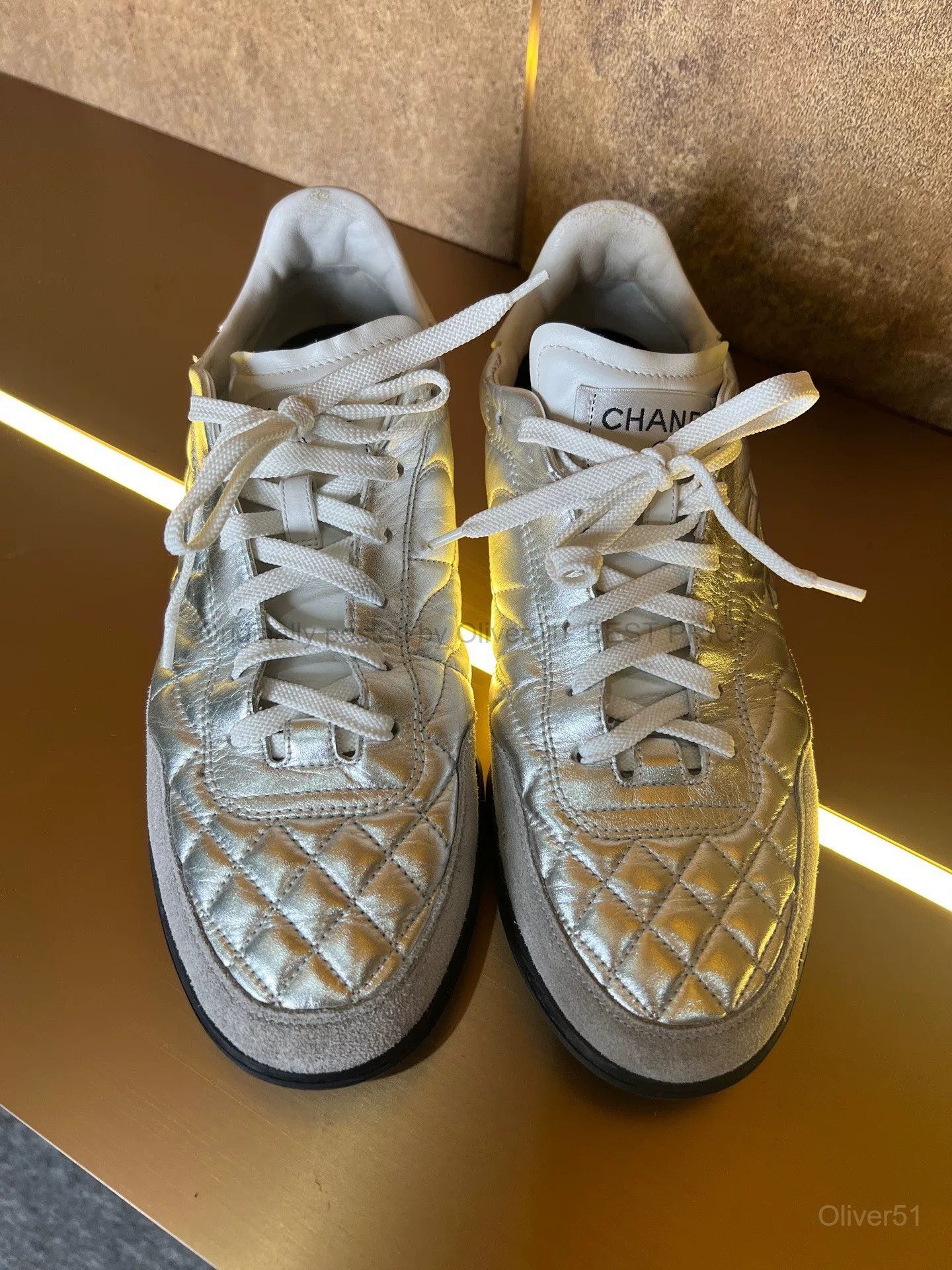 Chanel Chanel Silver Trainer Sneakers BFAJMNO511 Size US 9 / EU 42 - 3 Thumbnail