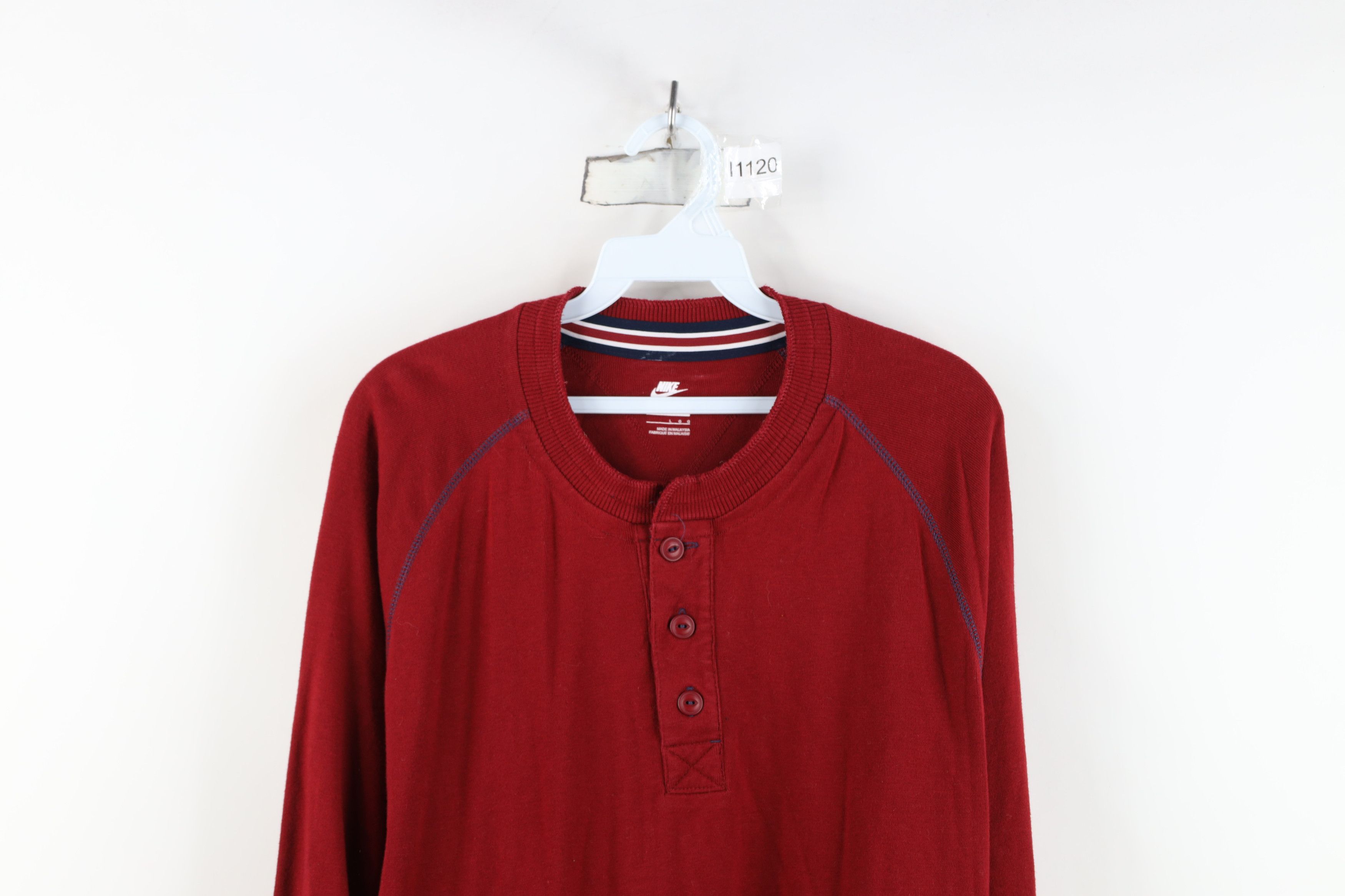 Nike Vintage Y2K Nike Ribbed Knit Long Sleeve Henley T-Shirt Size US L / EU 52-54 / 3 - 2 Thumbnail