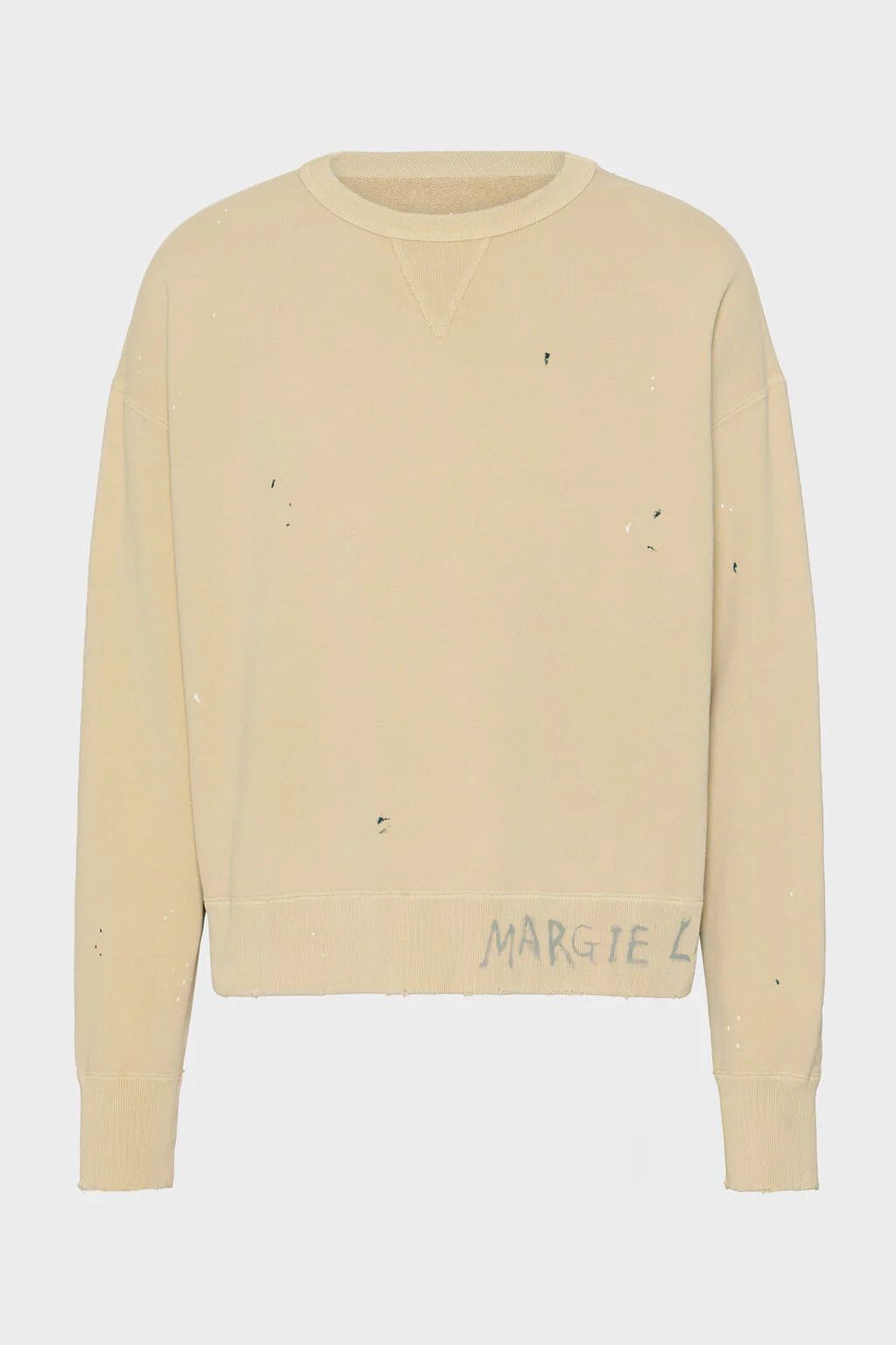 Maison Margiela o1w1db10526 Grafitti Logo Sweatshirt in Beige Size US S / EU 44-46 / 1 - 1 Thumbnail