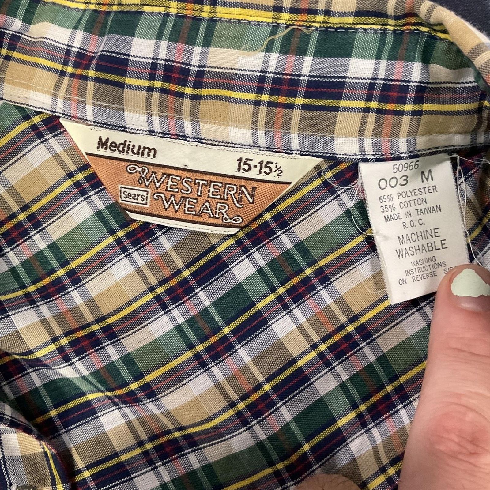 Sears Vintage Sears Western Wear Plaid Shirt Size US M / EU 48-50 / 2 - 2 Thumbnail