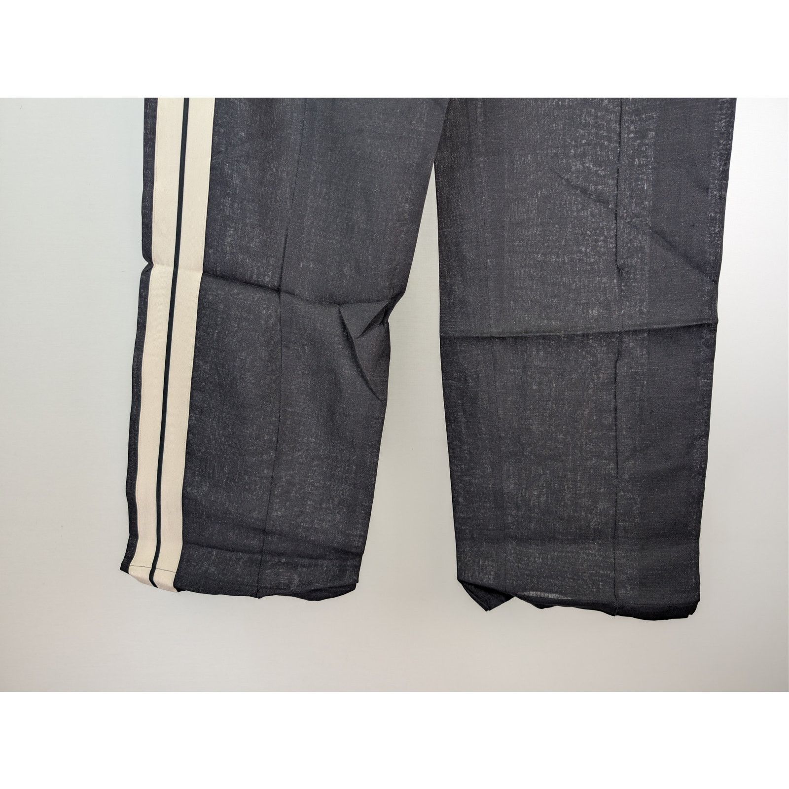 Palm Angels o1rshd1 Classic Logo Linen Track Pants Anthracite/Off White Size US 36 / EU 52 - 4 Thumbnail