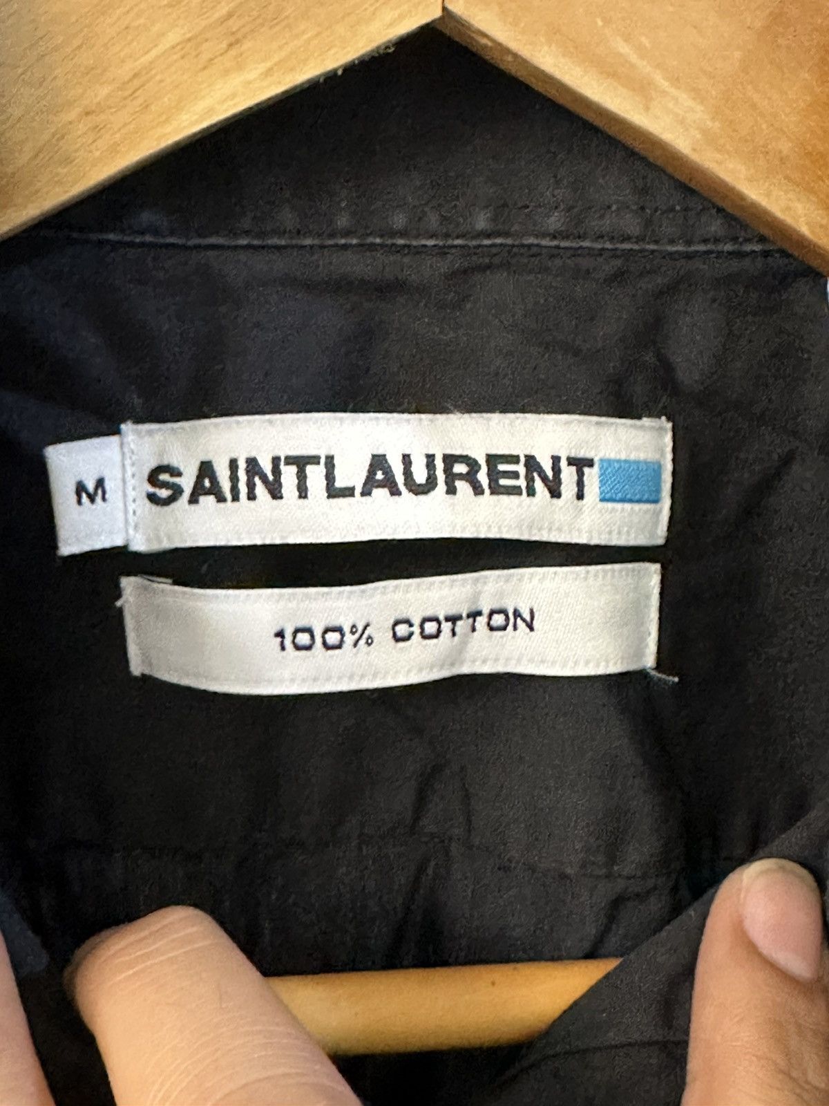 Saint Laurent Paris Saint Laurent Paris Poplin Black Shirt Size US M / EU 48-50 / 2 - 3 Thumbnail