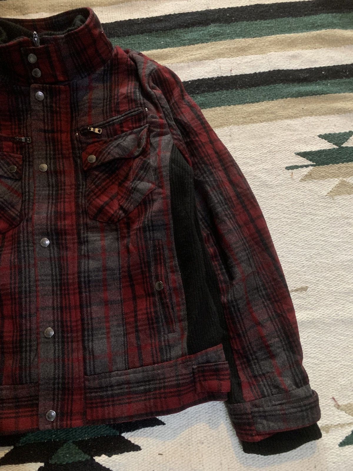 semanticdesign Semantic Fur Jacket Plaid Tartan LGB Style Japanese Size US L / EU 52-54 / 3 - 2 Thumbnail