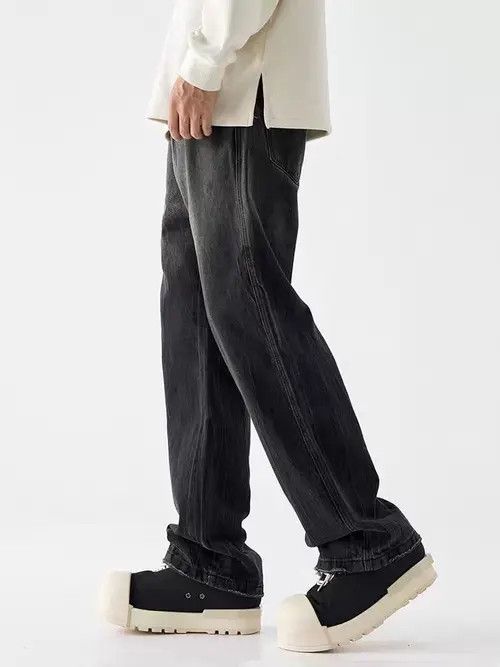 VIBE Vintage Street Washed Faded Loose Casual Black Jeans Size US 32 / EU 48 - 6 Thumbnail