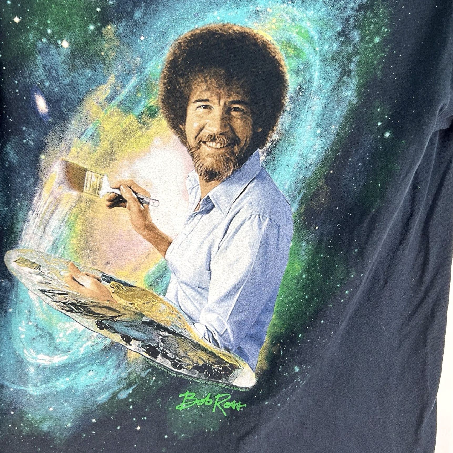Vintage Bob Ross Men’s Painter Galaxy Palette T-Shirt Sz S Black Shirt Mens Graphic Tee 100% Cotton Crew Neck Short Sleeve Vintage No Size US M / EU 48-50 / 2 - 2 Thumbnail
