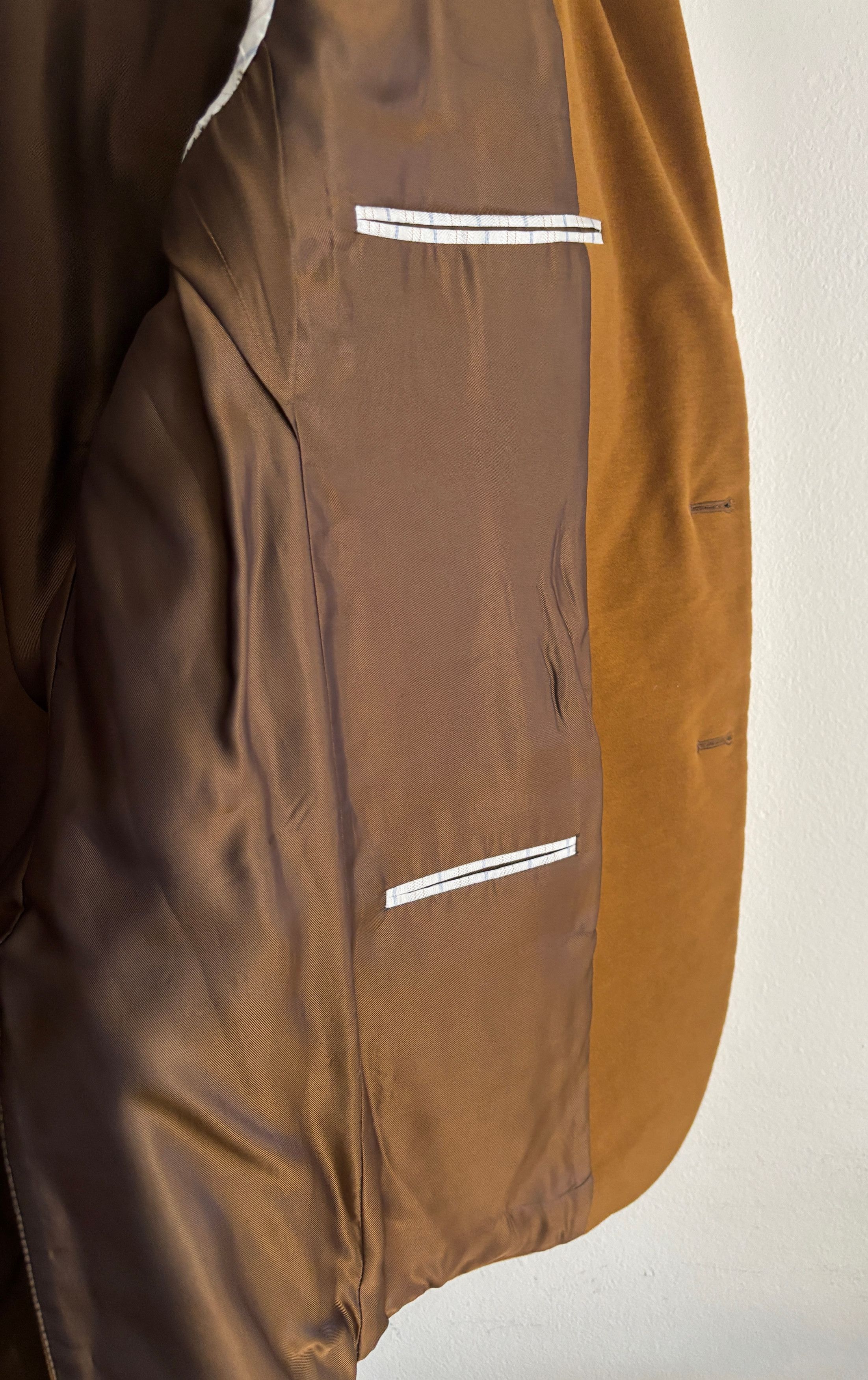 Hickey Freeman $1100 Tan/ Brown Cotton Velvet Sport Coat - 40 Size 40R - 8 Thumbnail