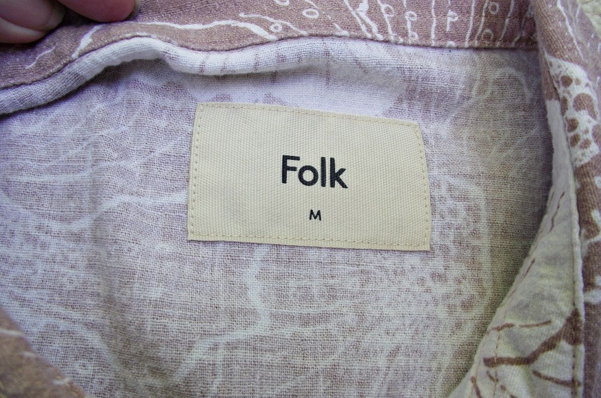 Folk Mens Linen Blend Maui Hawaiian Shirt Pink Floral $155 Size US M / EU 48-50 / 2 - 6 Thumbnail