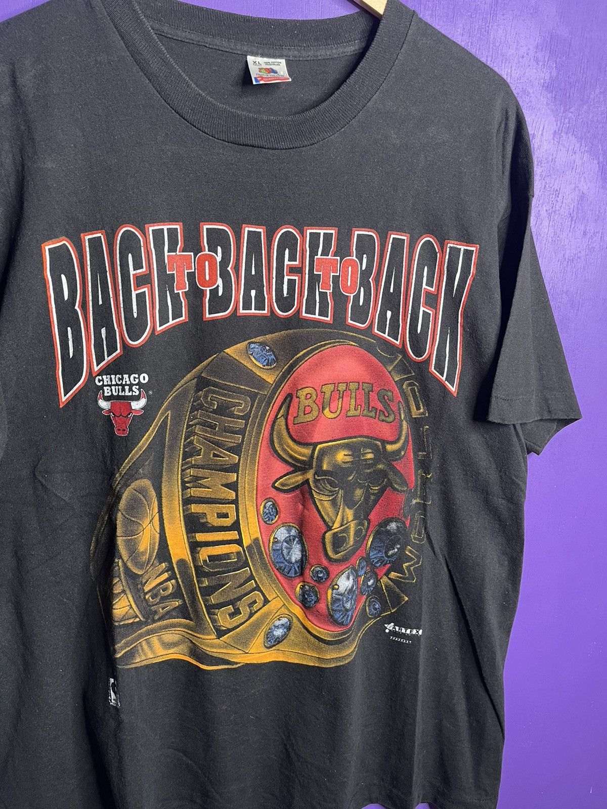 Other Vintage 1993 Bulls back to back to back champs ring t-shirt Size US XL / EU 56 / 4 - 3 Thumbnail
