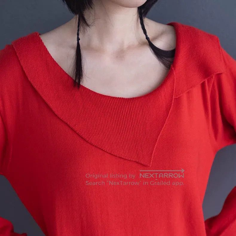 Kenzo Kenzo Runway red petal collar knit top Size S / US 4 / IT 40 - 6 Thumbnail