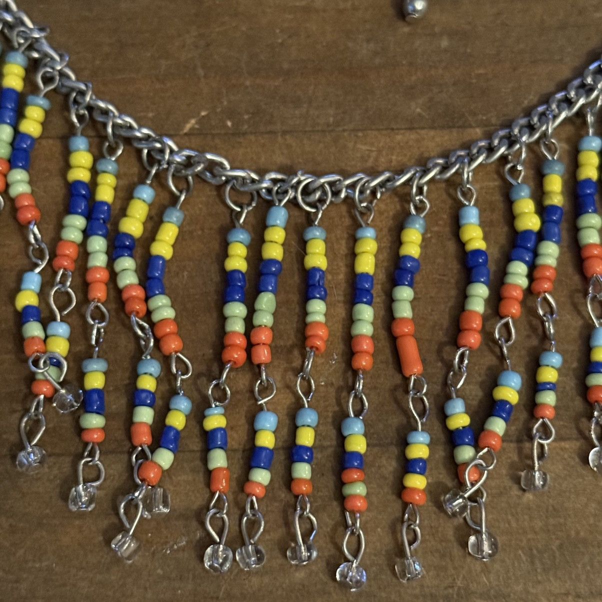 Other Silver tone multicolor fringe bead bib necklace Size ONE SIZE - 4 Thumbnail