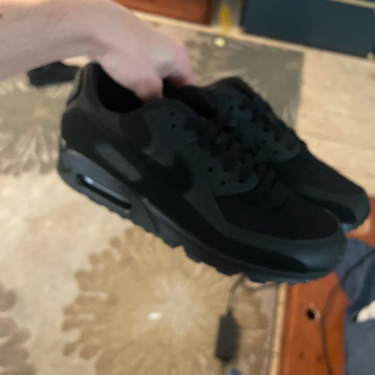 Nike Air max 90 Size 9 all blaxk never worn in box Size US 9 / EU 42 - 3 Thumbnail