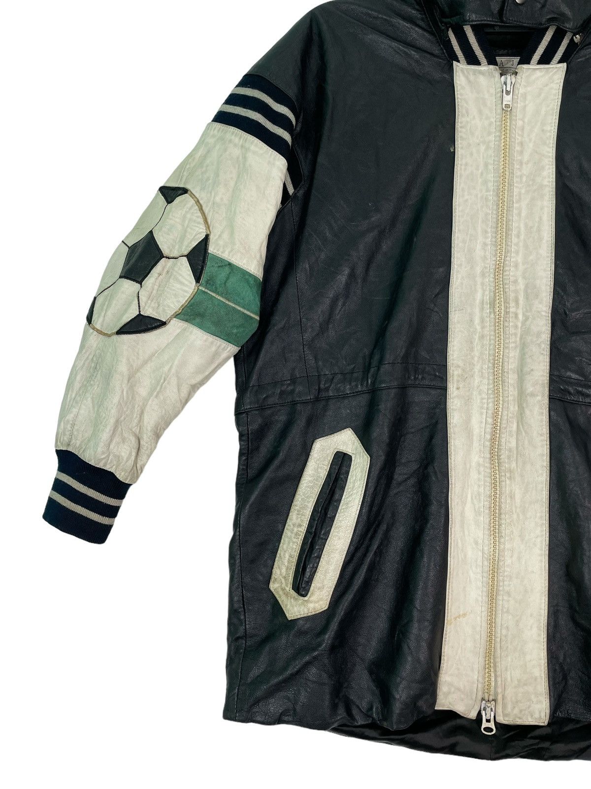 Japanese Brand HARAJUKU MOTHERS football logo patch leather parka jacket Size US M / EU 48-50 / 2 - 4 Thumbnail