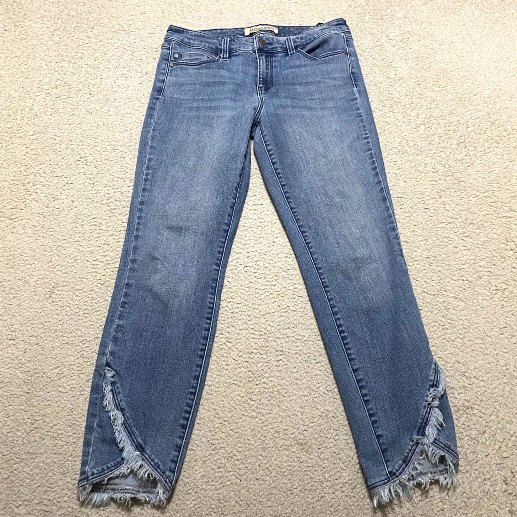 Denime Liverpool Jeans Liverpool Womens Jeans Blue Medium Wash 8 Skinny Crop 5-Pocket Denim Stretch Mid Rise Womens Jeans Size 30" / US 8 / IT 44 - 2 Thumbnail