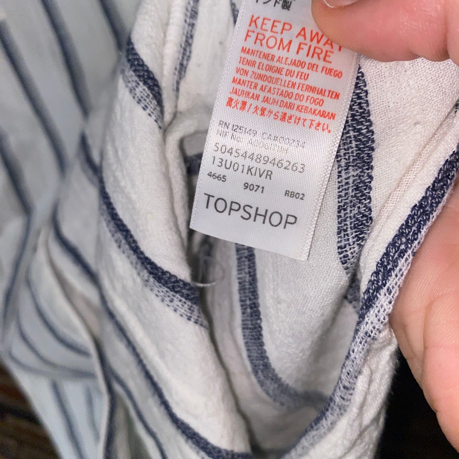 Topshop Topshop White Blue Striped Oversized Button Down Top US 4 Size S / US 4 / IT 40 - 6 Thumbnail