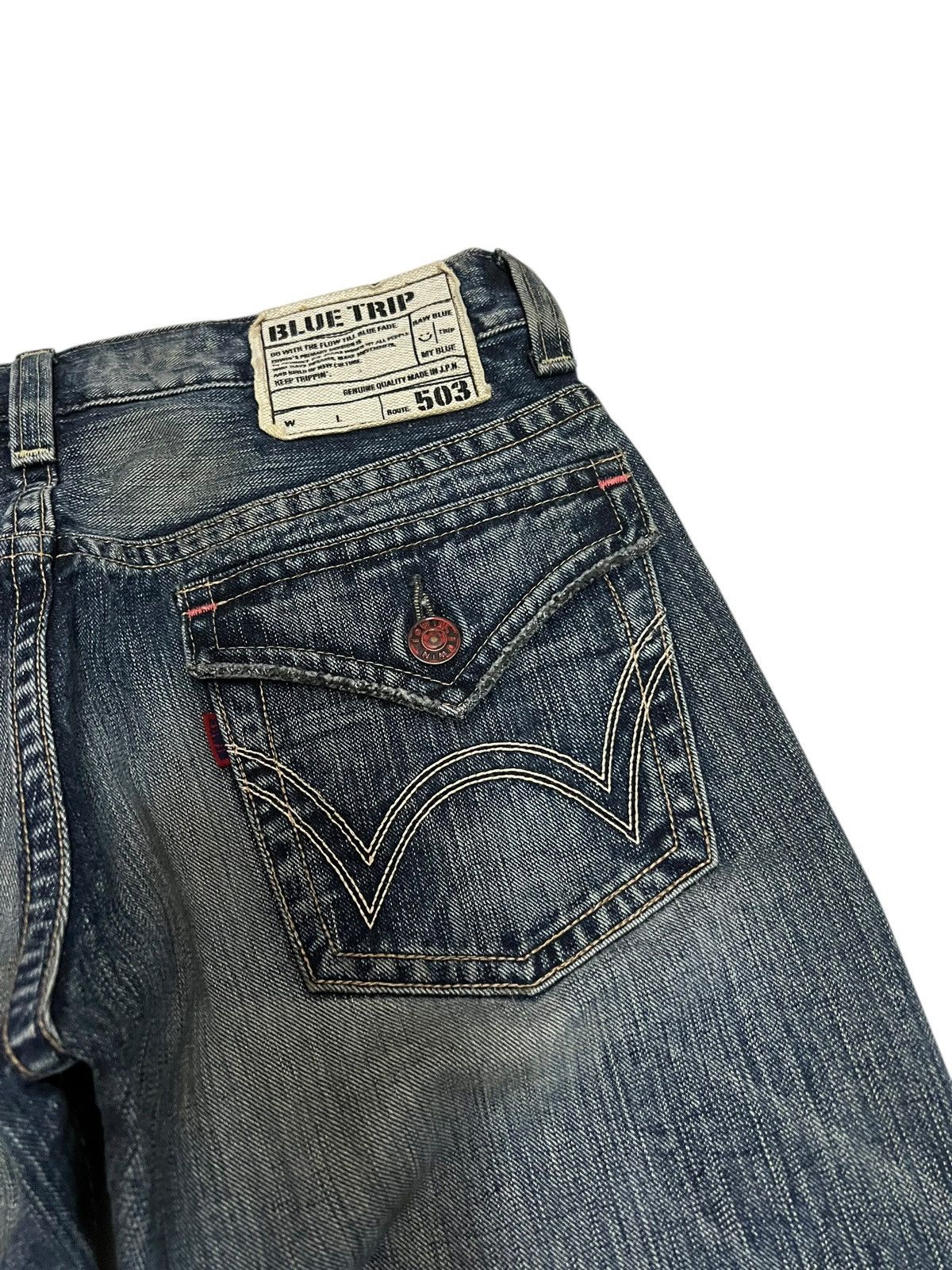 Edwin Vintage Edwin 503 Blue Trip Distress Jean Size US 32 / EU 48 - 18 Thumbnail